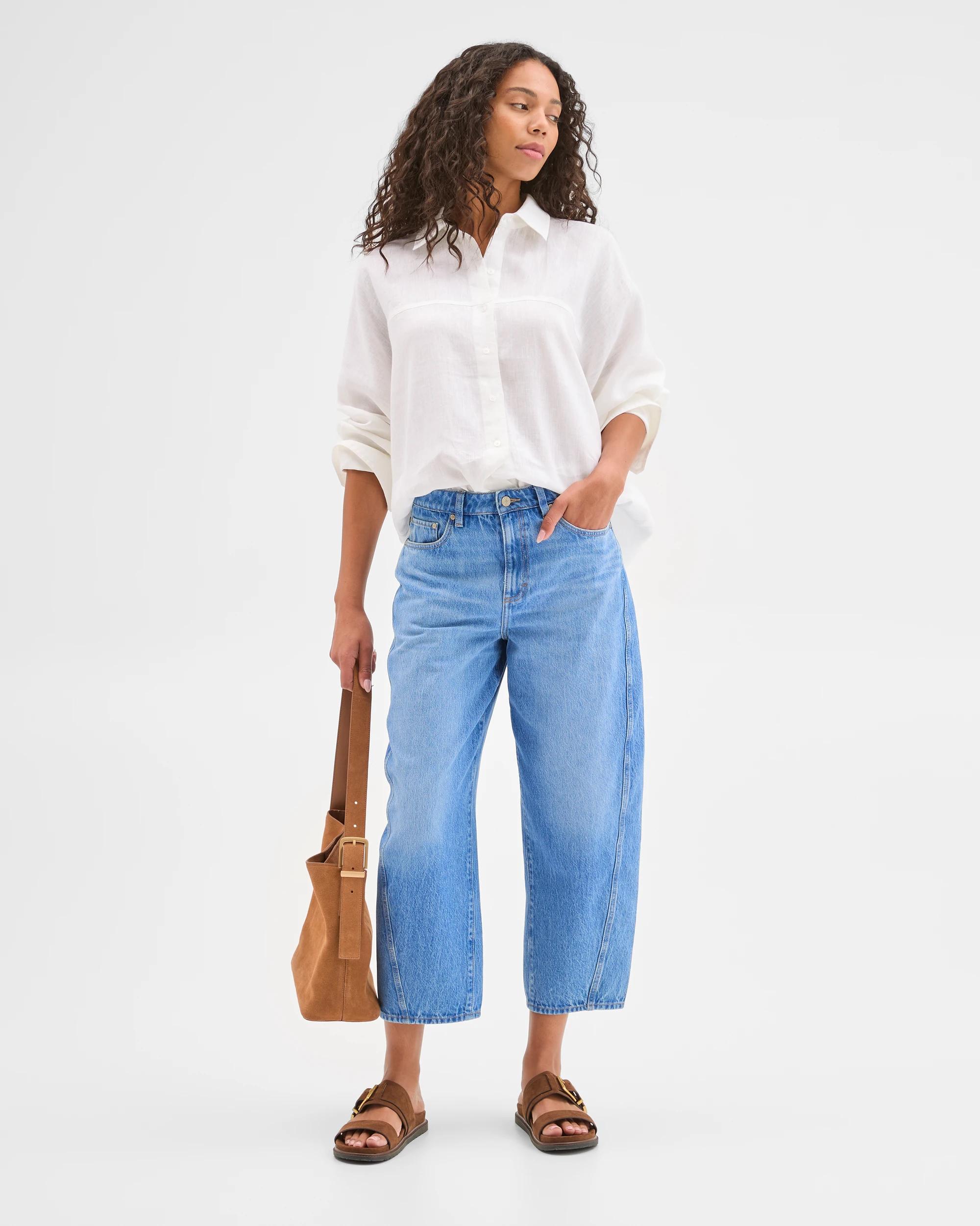 2 Target Denim Harper Barrel Forward Seam Jeans BRIGHT INDIGO, 2 of 6