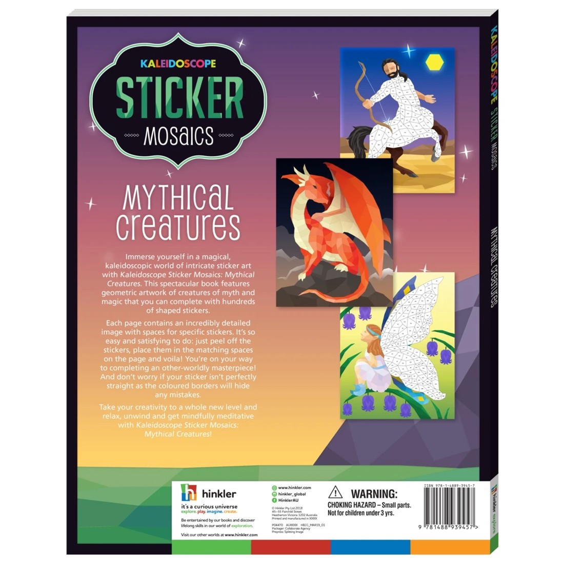 2 Kaleidoscope Sticker Mosaics: Mythical Creatures - Book, 2 of 2