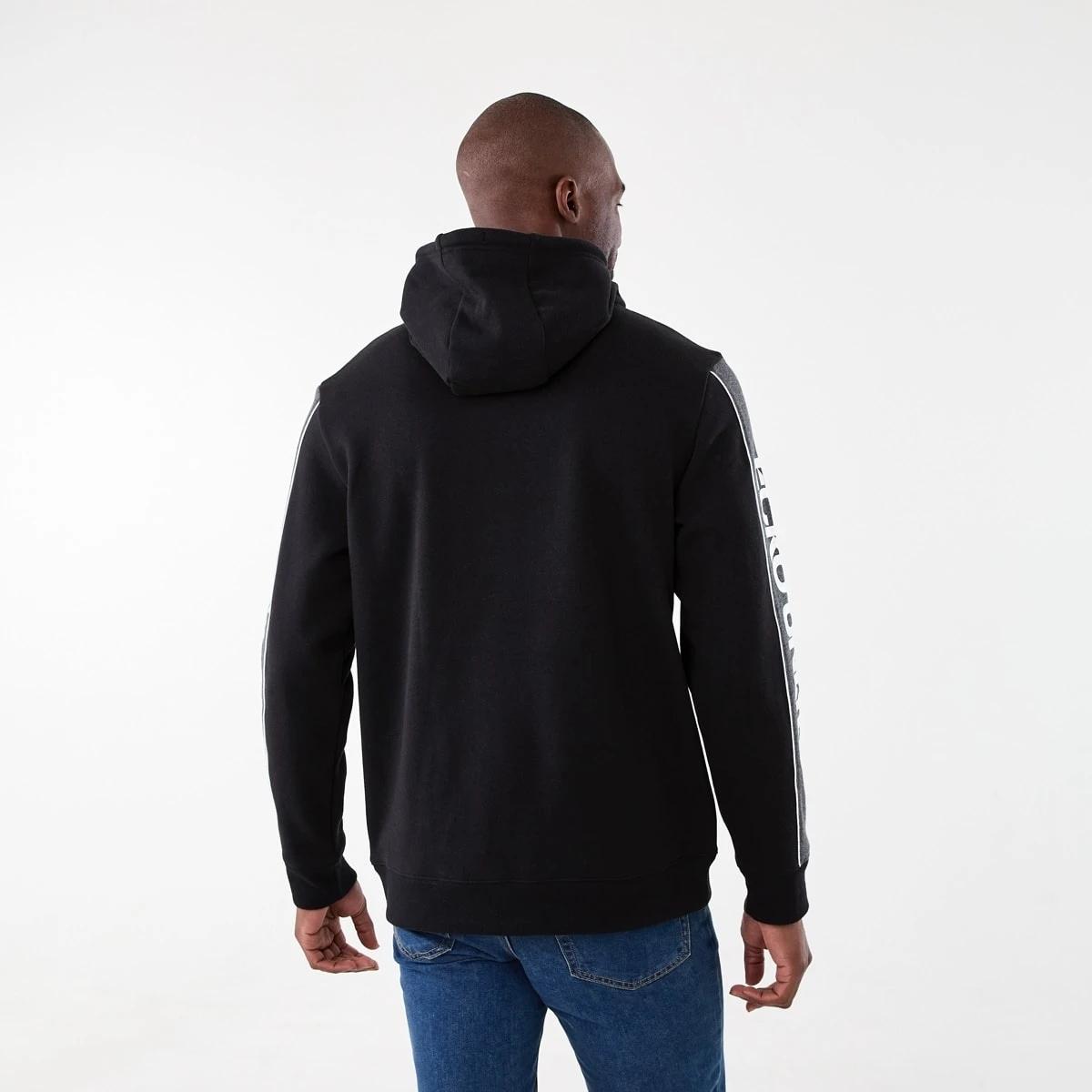 3 Ecko License Panelled Hoodie Black, 3 of 8
