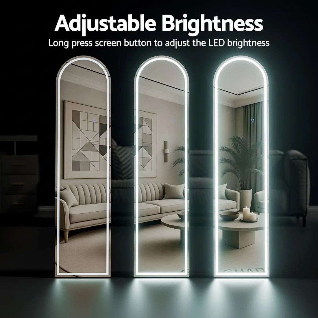 3 Embellir LED Full Length Mirror Floor Dressing Mirror 160cm - White, 3 of 6