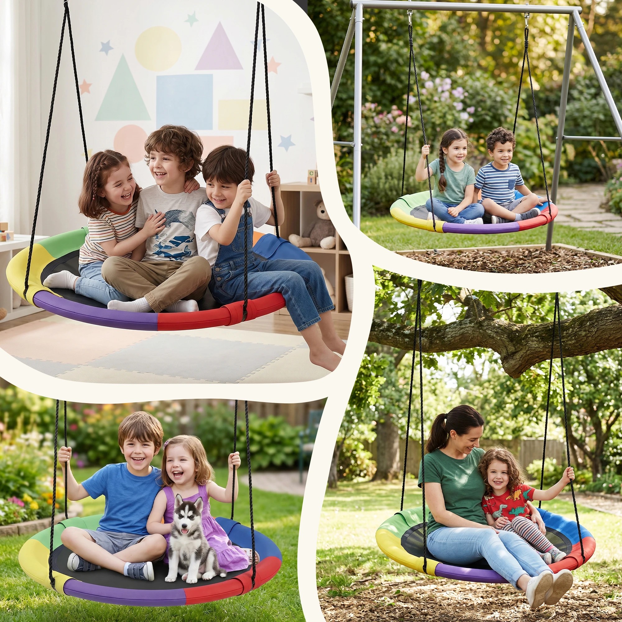 7 Gardeon Tree Swing Hammock 100cm for Backyard Porch Outside Playground - Multi, 7 of 8
