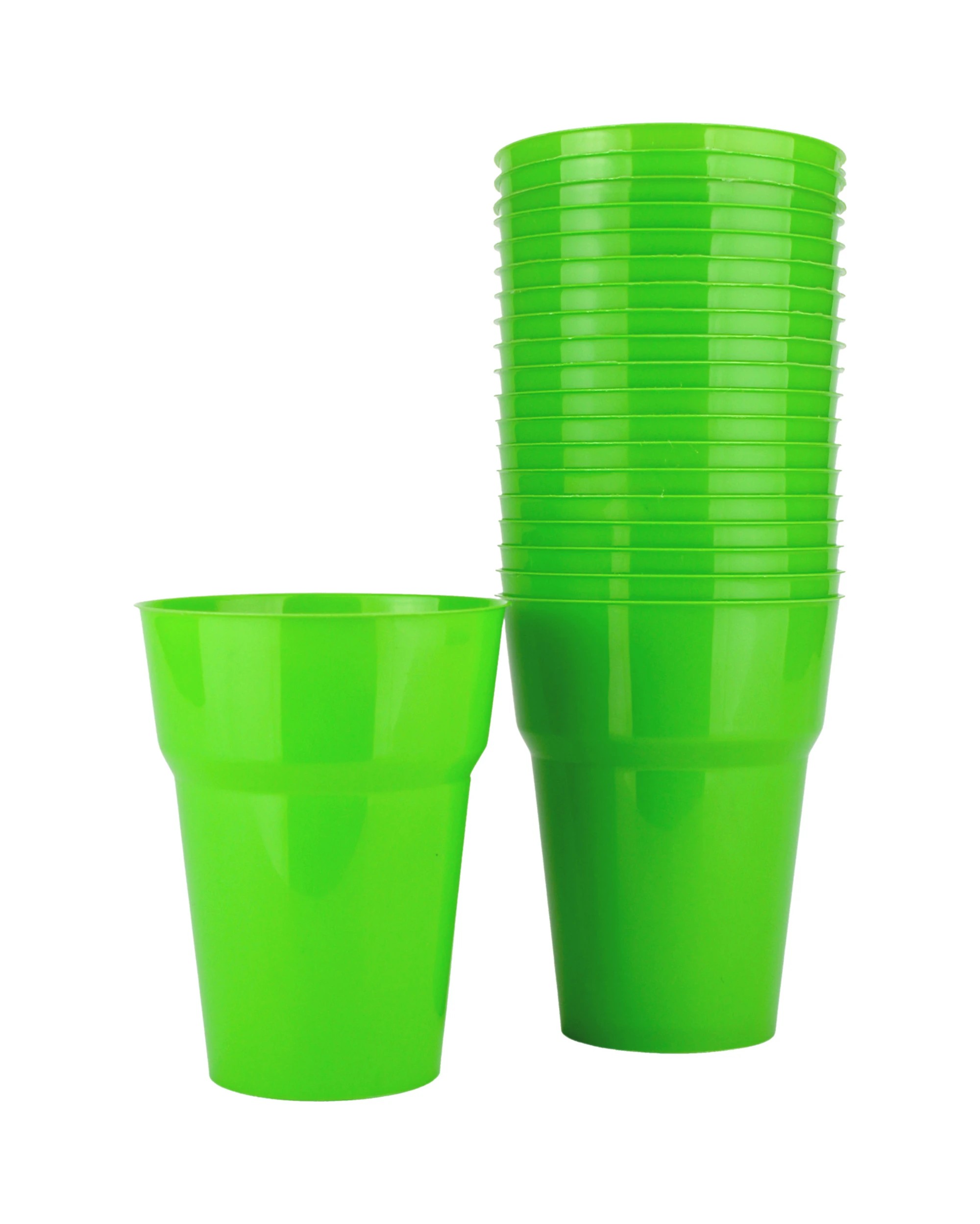 1 Alpen Reusable Cups 285ml Pack of 20 - Lime - Lime Green, 1 of 3
