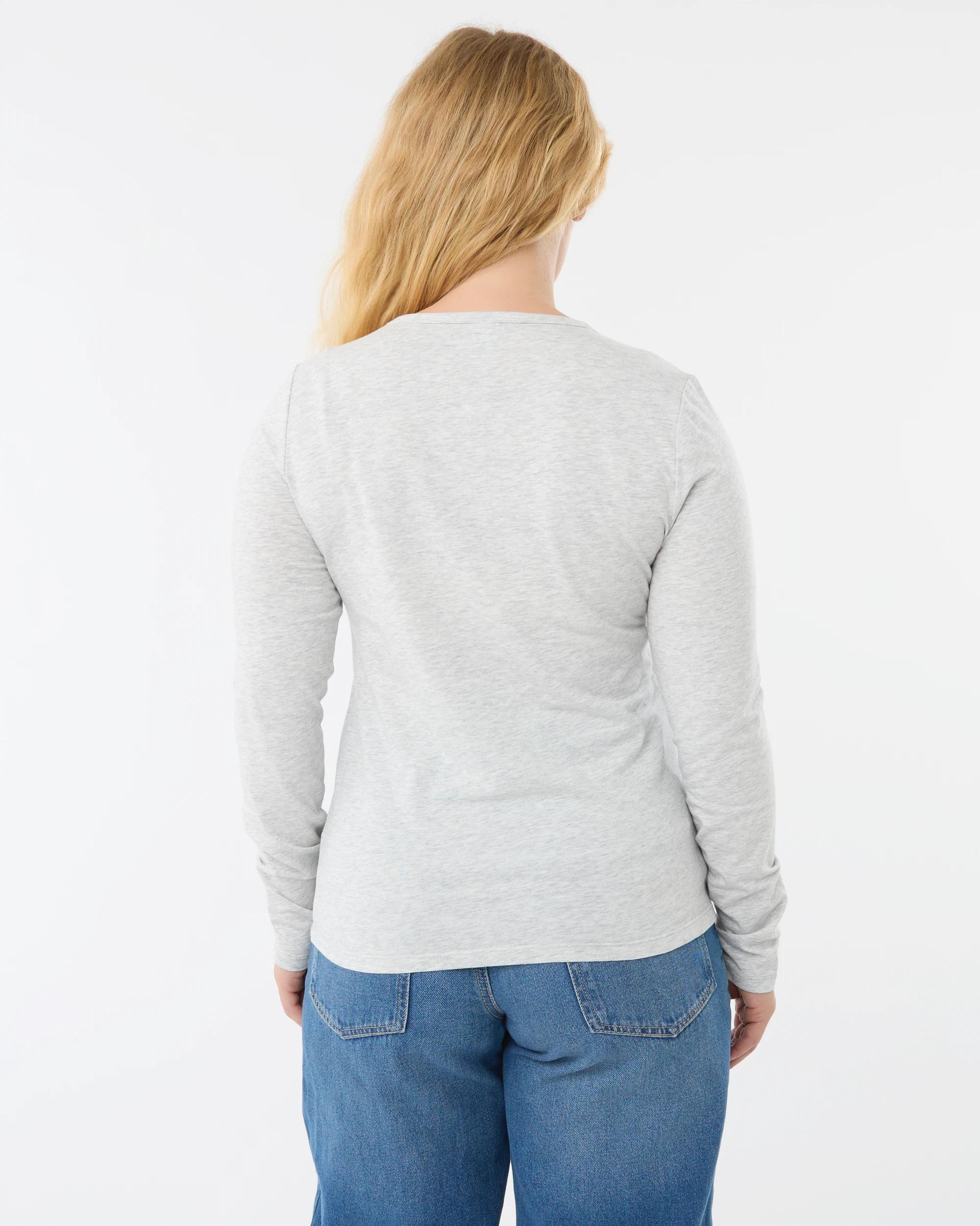 3 Long Sleeve Stretch Crew Neck T-shirt Slvr Marle, 3 of 6