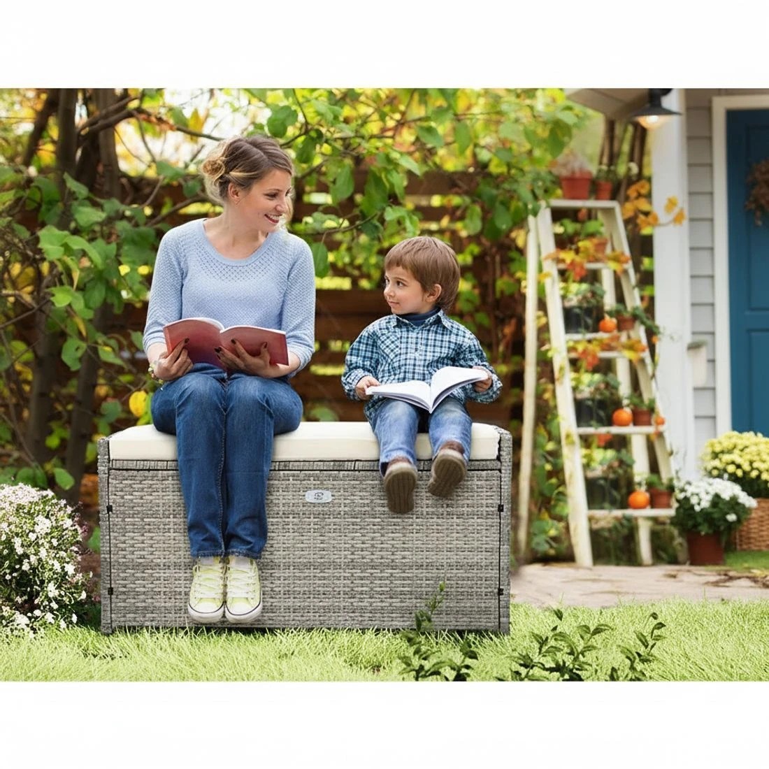 6 Gardeon Outdoor Storage Bench - Grey, 6 of 7