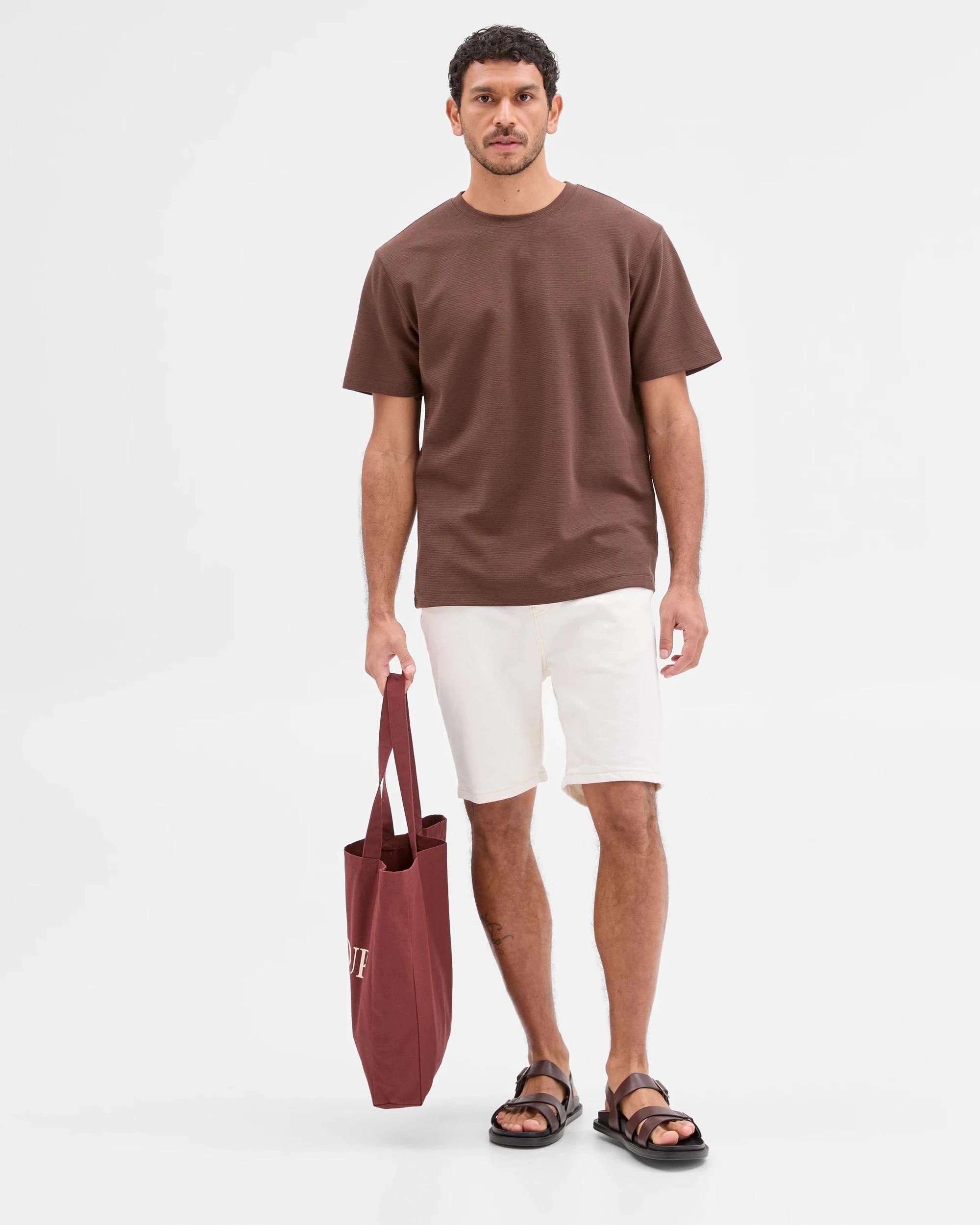 2 Target Australian Cotton Blend Textured T-Shirt BROWN, 2 of 6