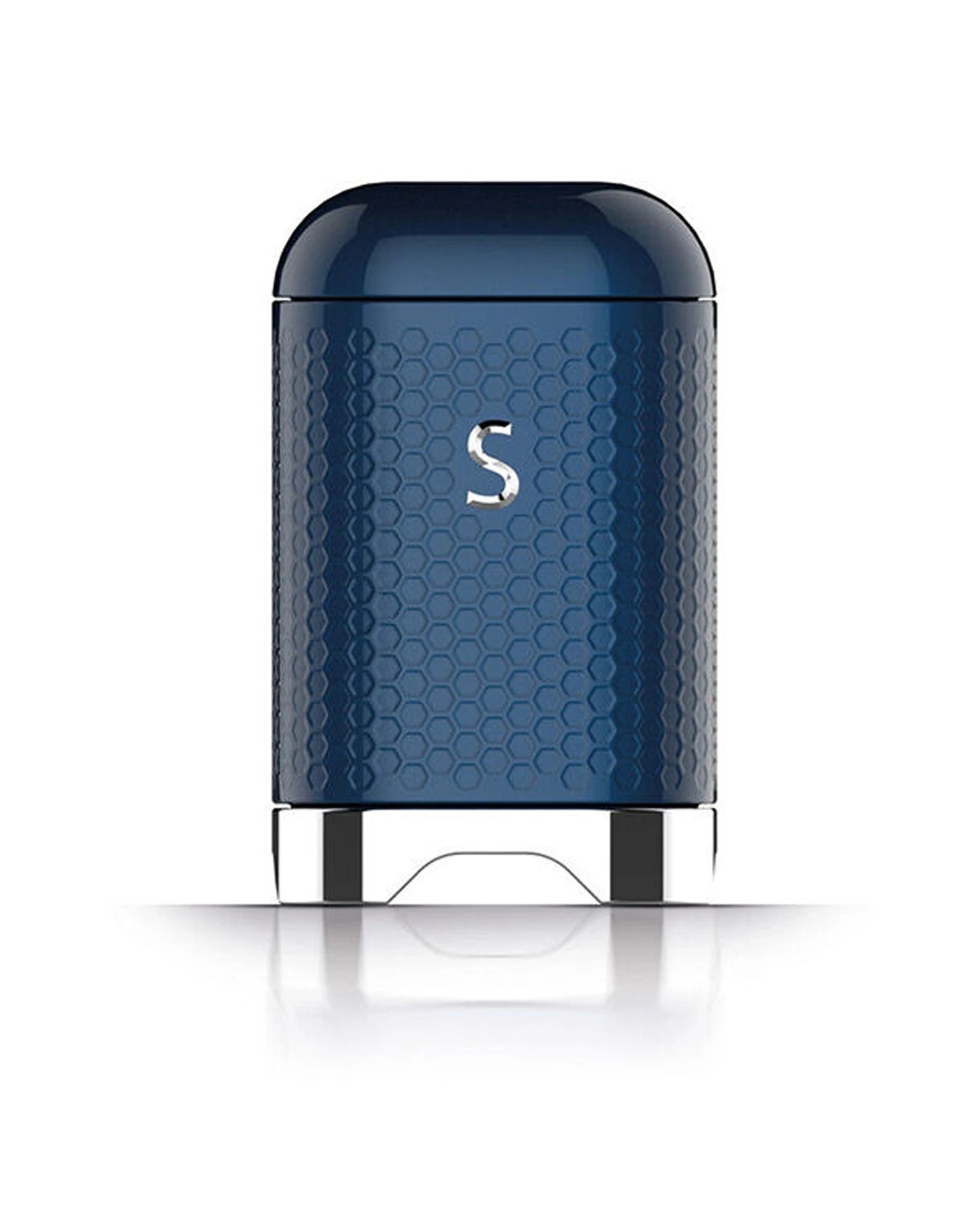 4 Kitchen Craft Lovello Carbon Steel Retro Sugar Jar With Geometric Texture Midnight Navy - Blue, 4 of 5