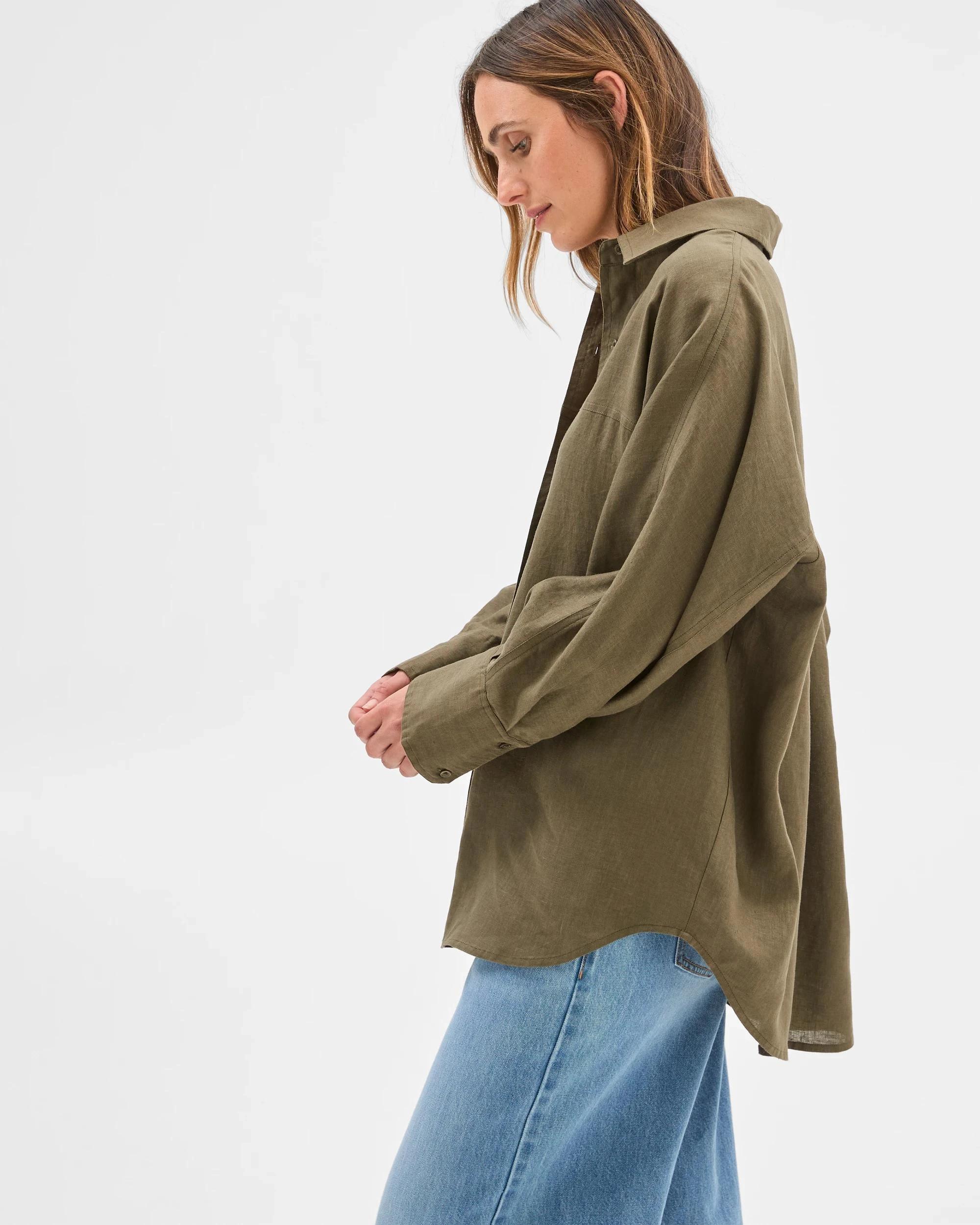 4 Target European Linen Long Sleeve Shirt WILLOW, 4 of 6