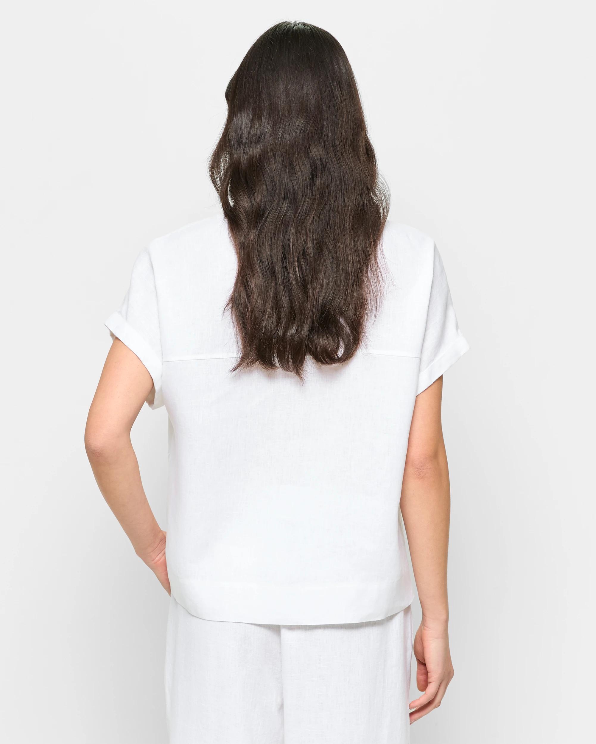 4 Target European Linen Cuffed T-shirt WHITE, 4 of 5