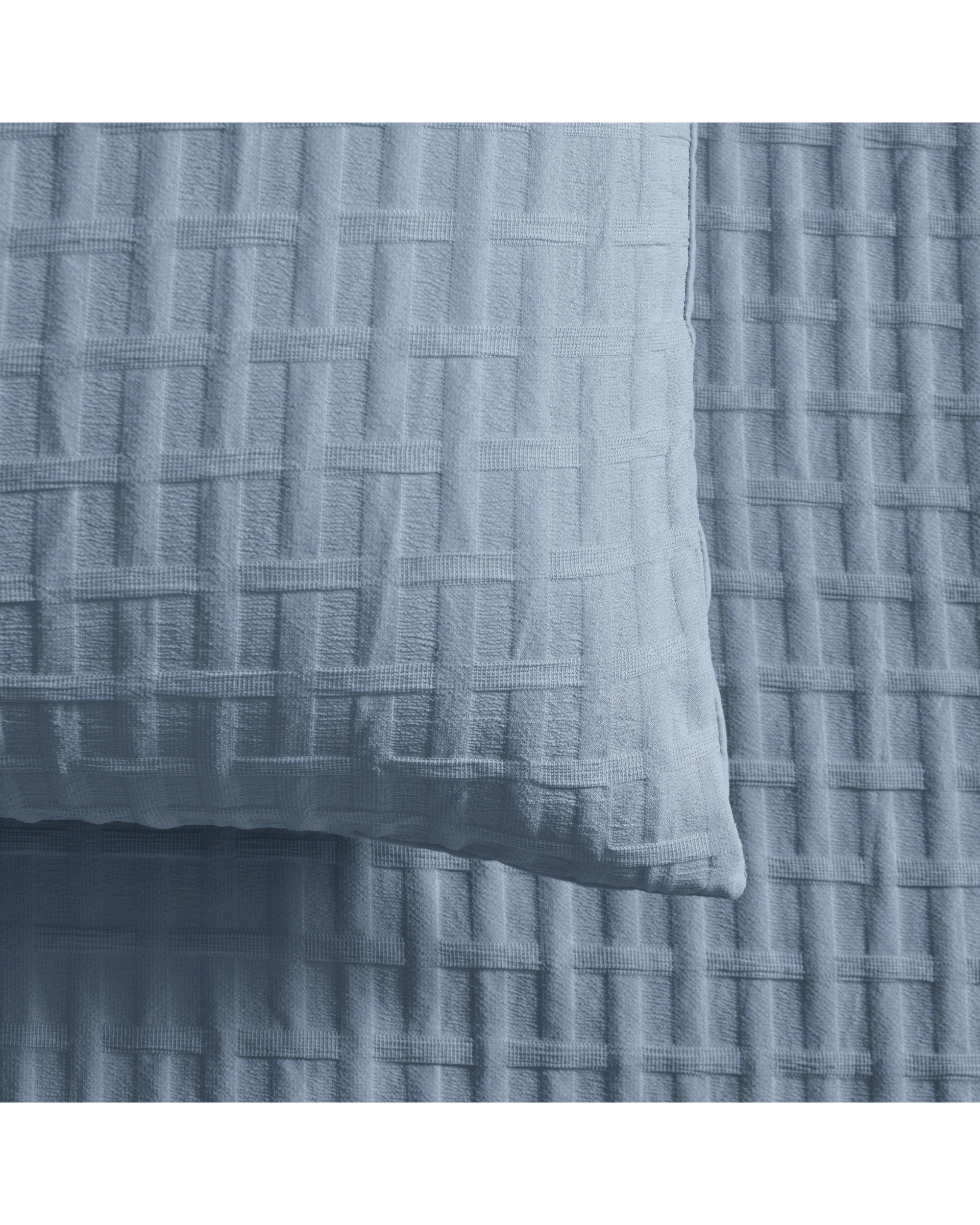 5 Dreamaker Aubrey Jacquard Quilt Cover Set - Queen Bed - Cornflower, 5 of 7