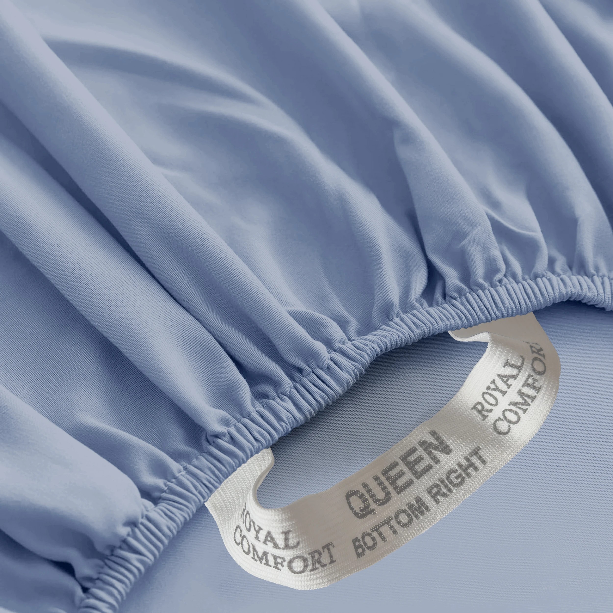 3 Royal Comfort Opulence Washed Microfibre Sheet Set - Single Bed - Blue, 3 of 5