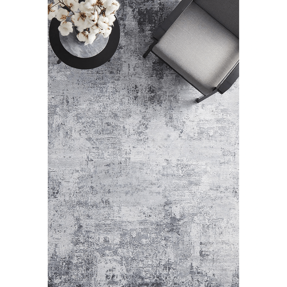 2 RUG CULTURE Illusions 156 Silver Polyester Rug - 3mm Power Loomed Pile - Silver, 2 of 7