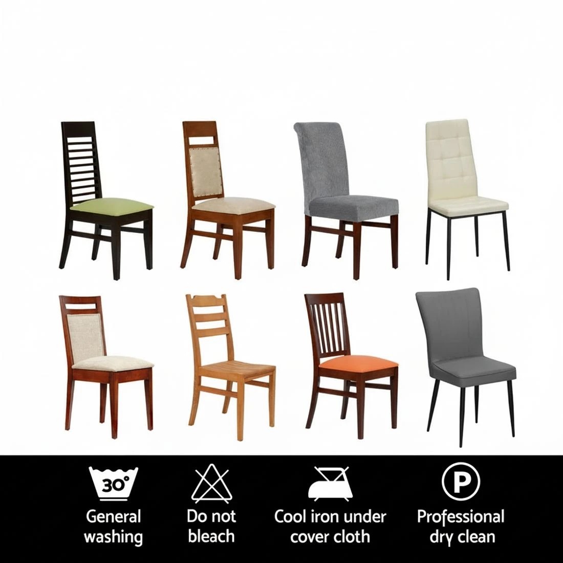 5 Artiss Dining Chair Covers 6x Slipcovers Spandex Stretch Banquet Party - Charcoal, 5 of 6