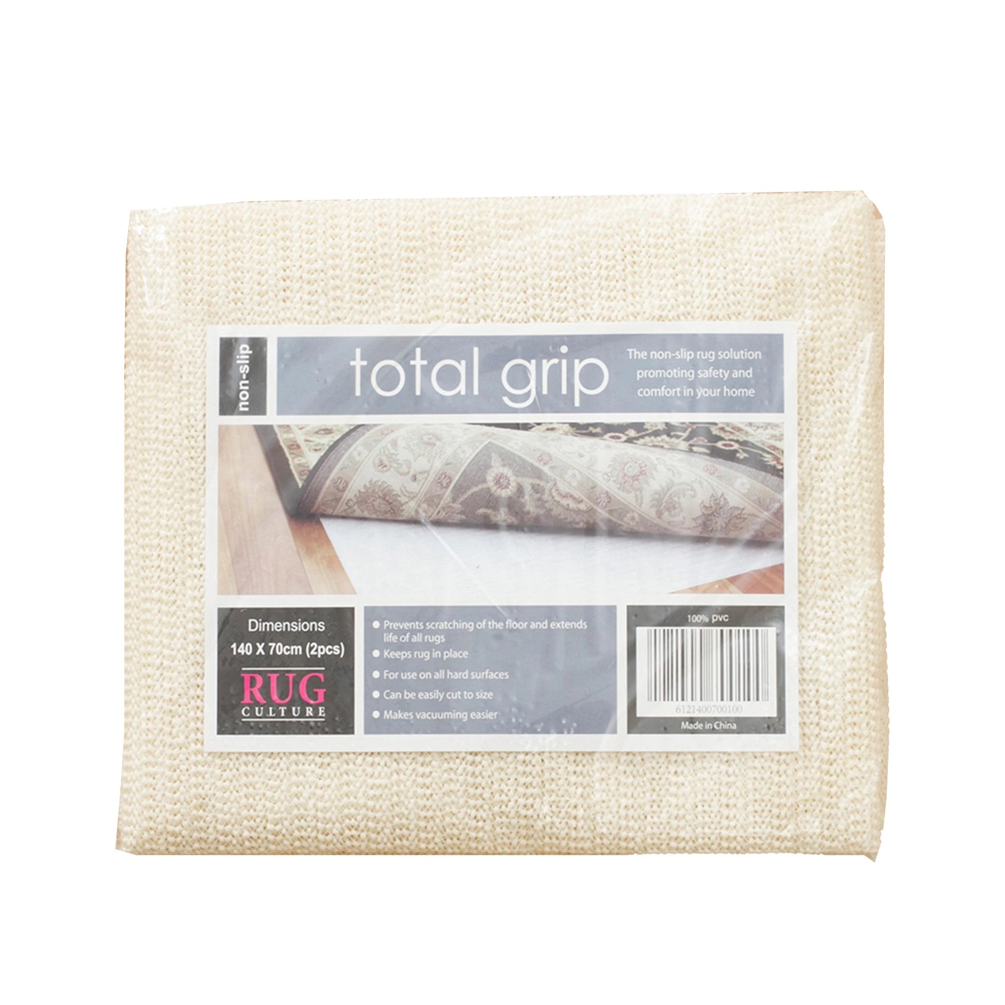 1 Common Ground Rugs Surehold 220x150cm - Medium Non Slip Rug - White, 1 of 3