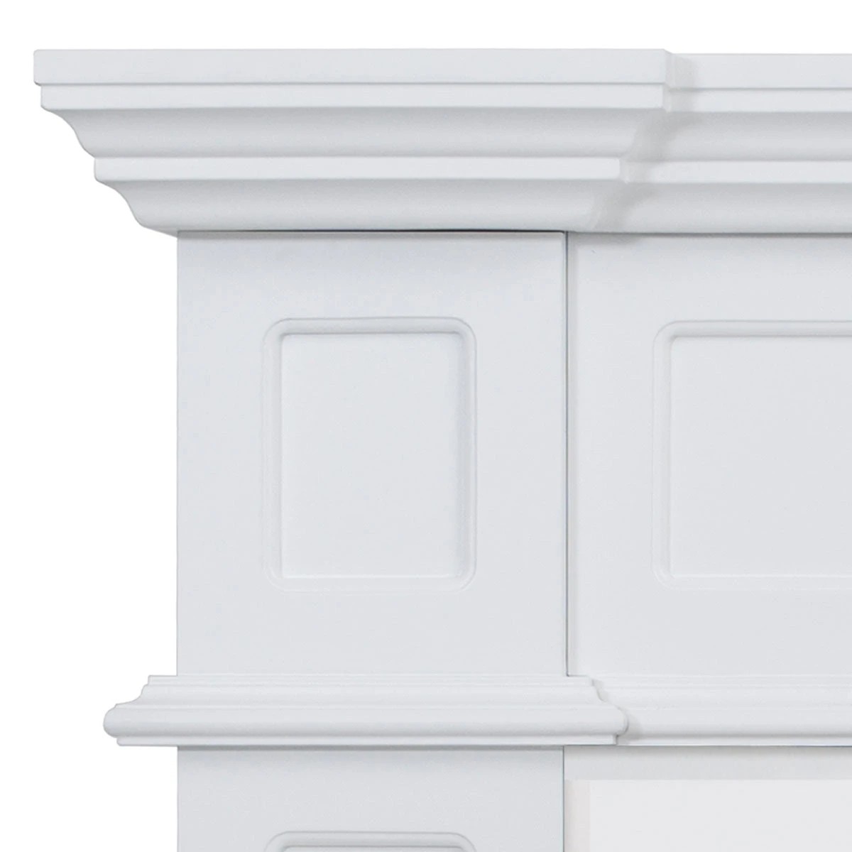 2 Moda Living Hudson Electric Fireplace Heater White Mantel Suite With Moonlight Insert - White, 2 of 5