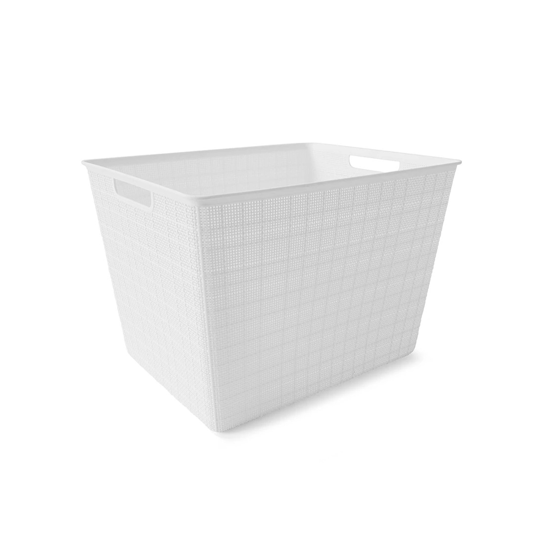 5 26L Linen Weave Rectangle Basket - White, 5 of 8