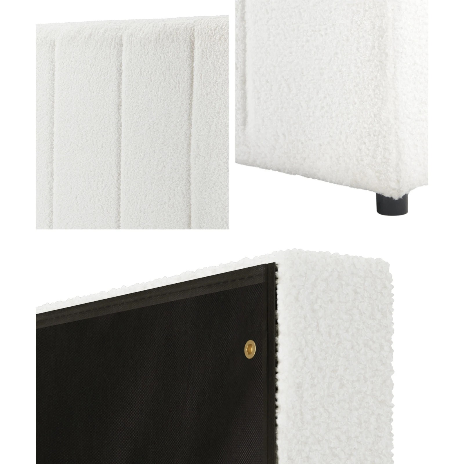 5 Oikiture Bed Frame Headboard King Single Size Head Bedhead
 - White, 5 of 10