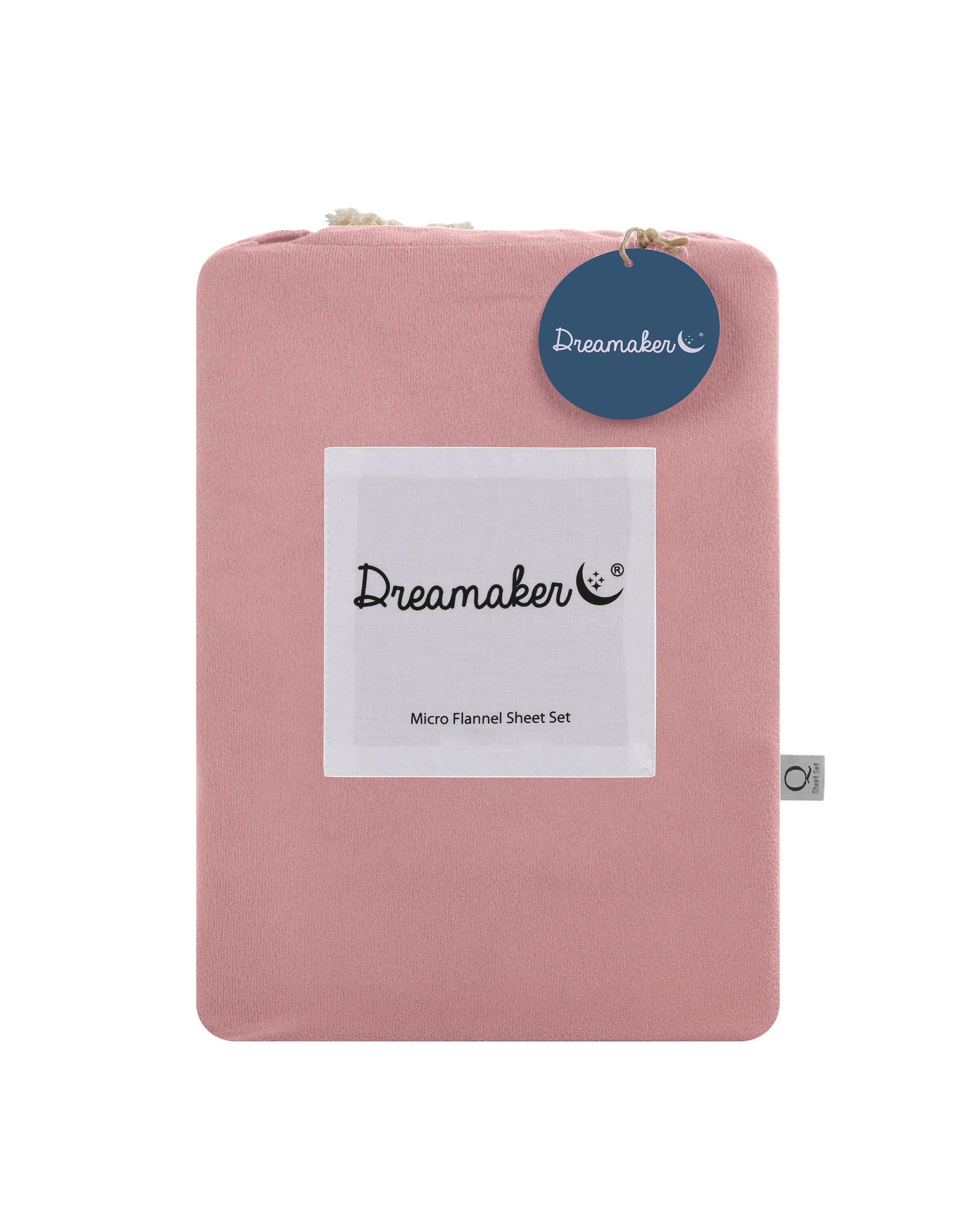 9 Dreamaker Micro Flannel Sheet Set - King Single Bed - Pink Pearl, 9 of 9