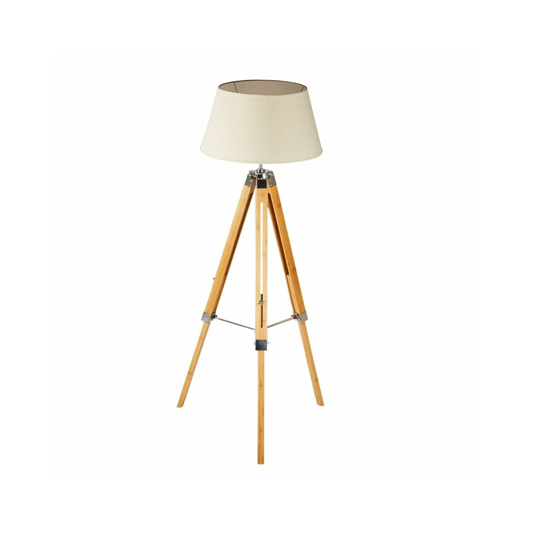 4 BR Home Bamboo Tripod Floor Lamp with Linen Shade, 4 of 6