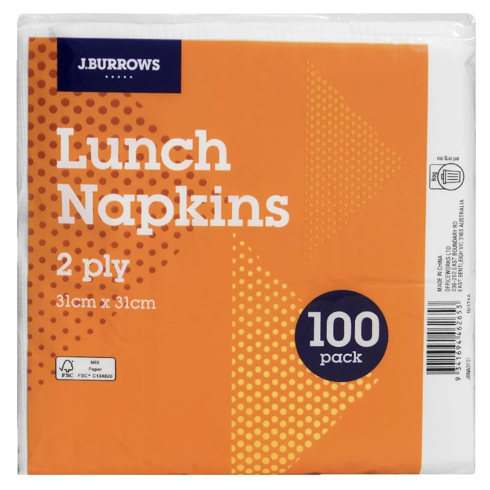 3 J.Burrows Lunch Napkins 2 Ply 2000 Pack, 3 of 5