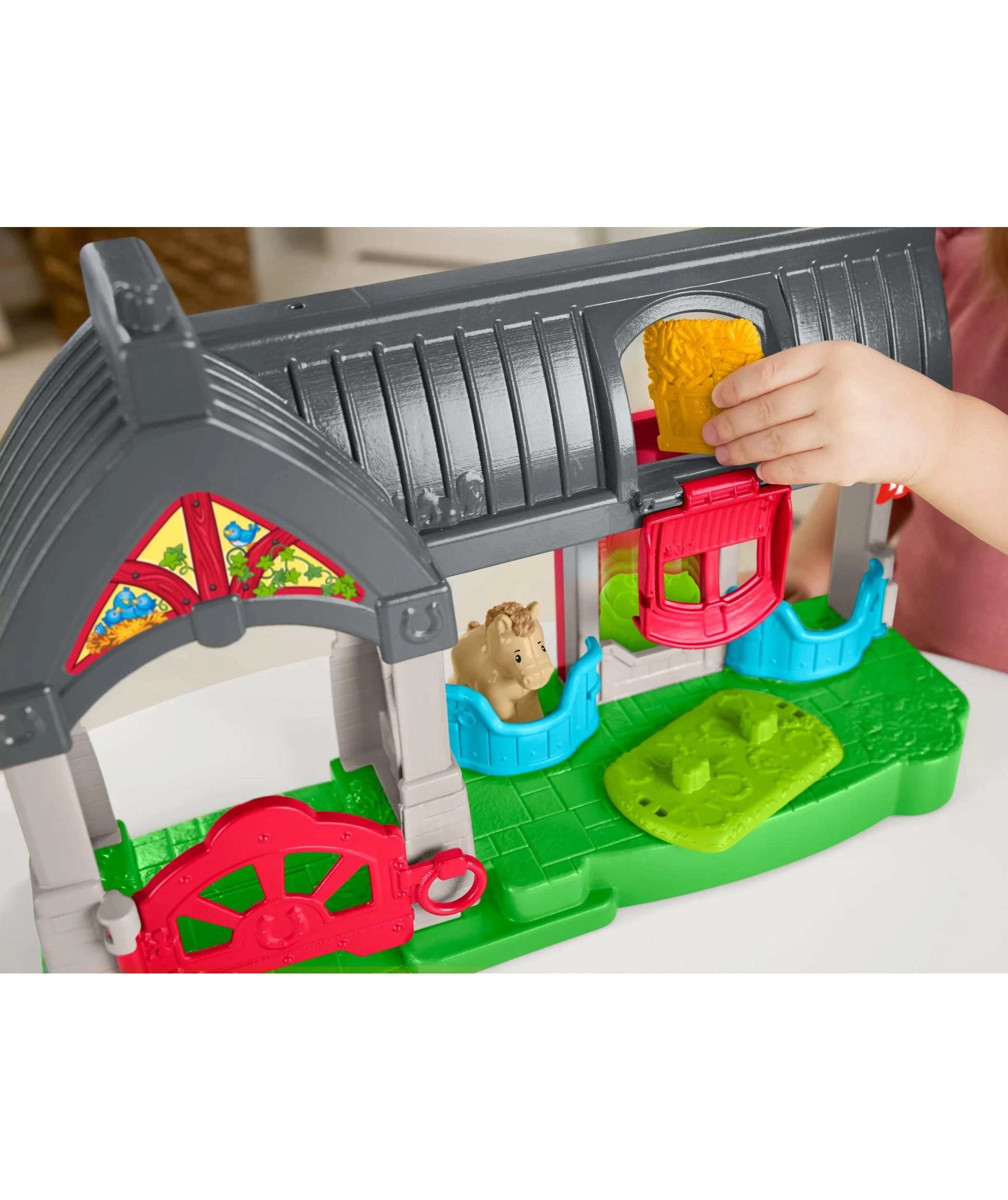 4 Mattel Fisher-Price Little People Friendly Horses Stable Toddler Playset - Multi, 4 of 6