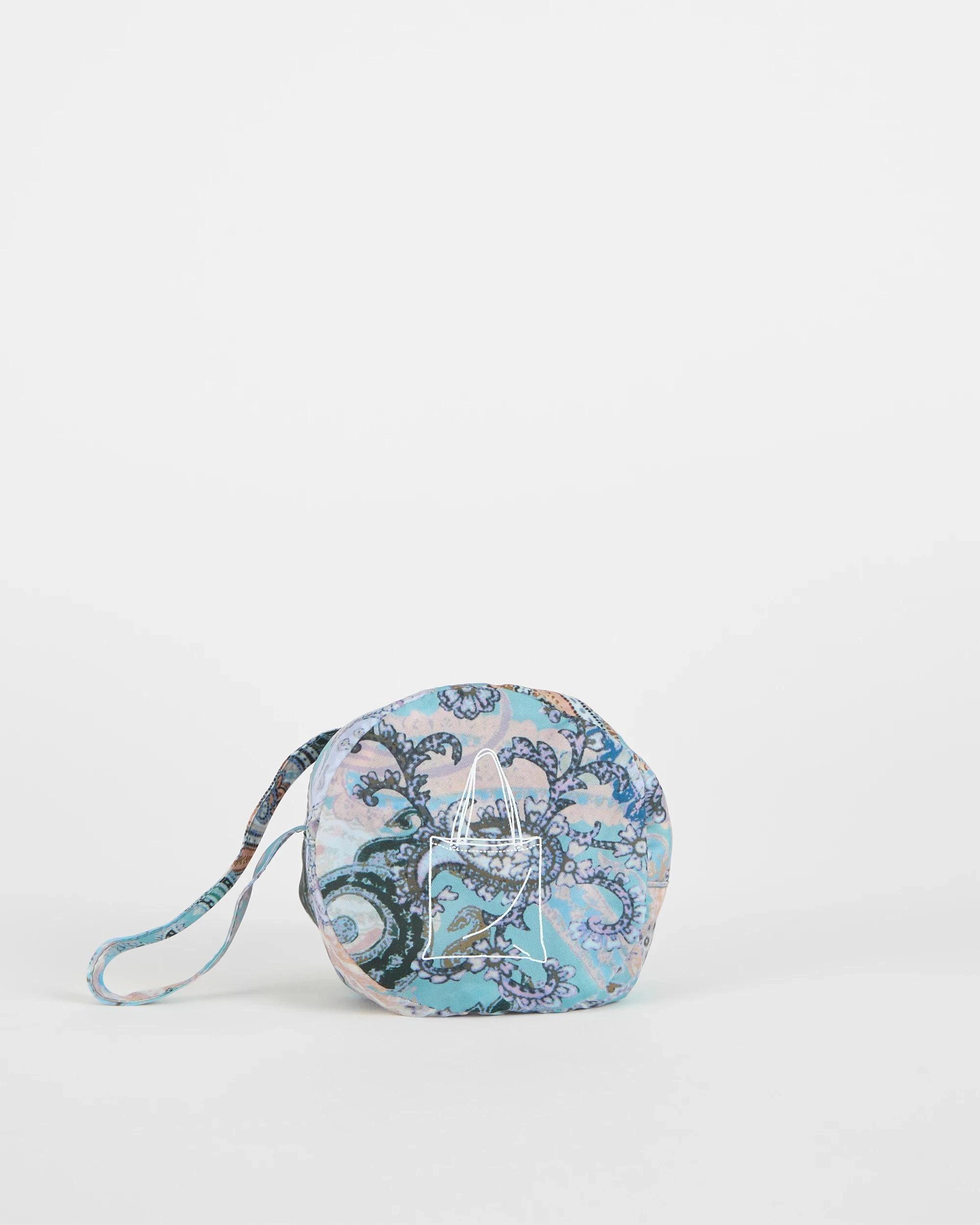 3 Target Fold Up Shopper Tote Bag NAVY PAISLEY, 3 of 3