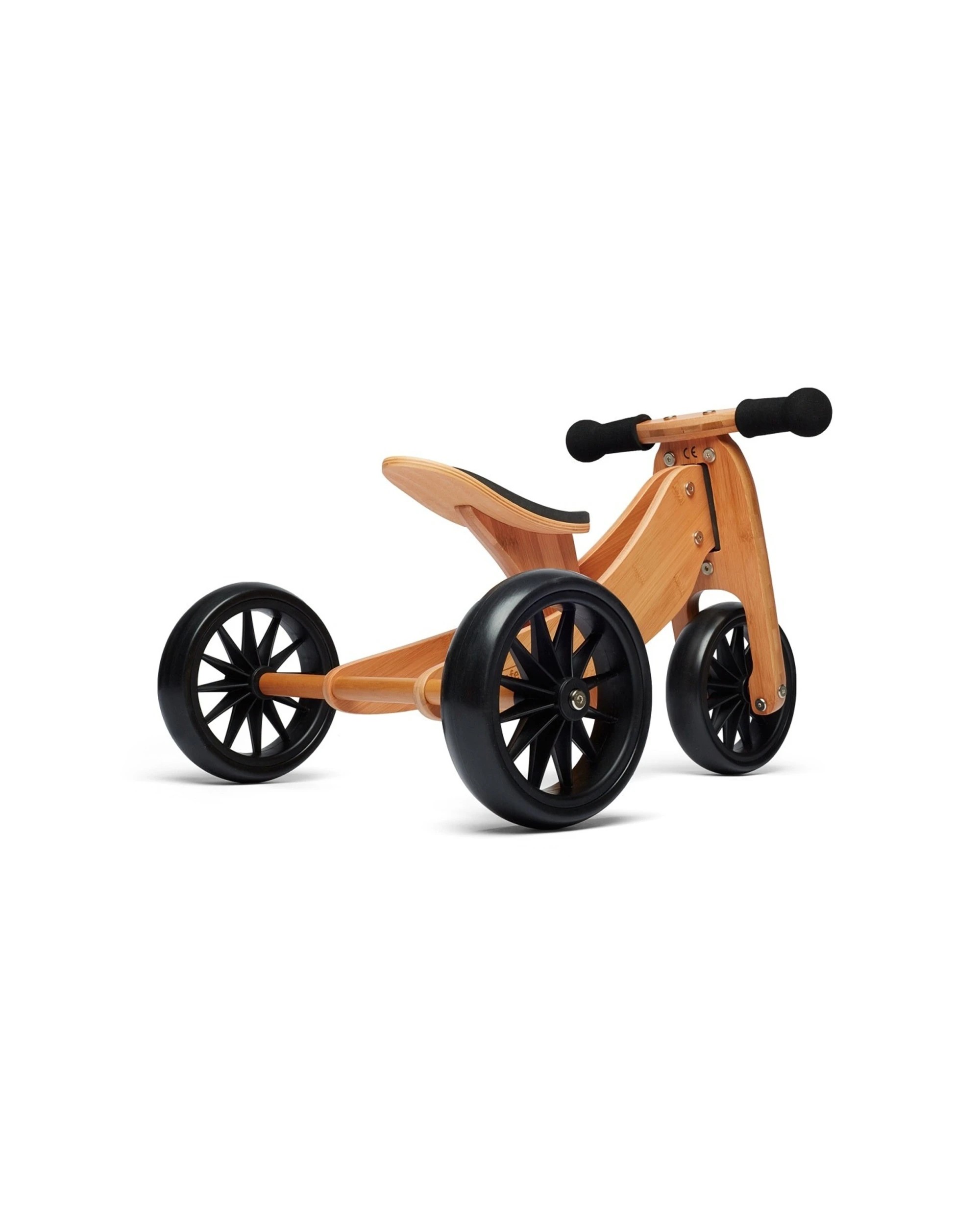 2 Kinderfeets Tiny Tot Plus Bamboo Balance Bike And Trike Kids Ride On Toy 18 Months Plus - Brown, 2 of 9