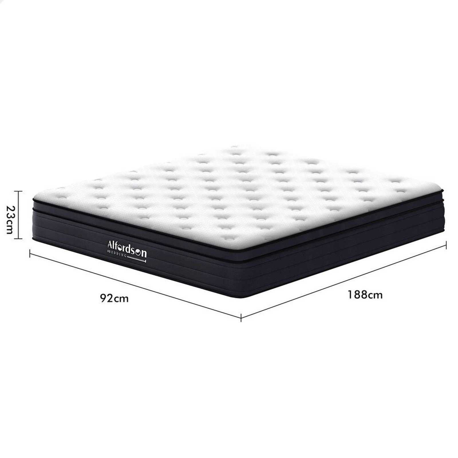 7 Alfordson Mattress Euro Top Spring Foam Bedding 23CM Medium Firm - Single Bed, 7 of 10