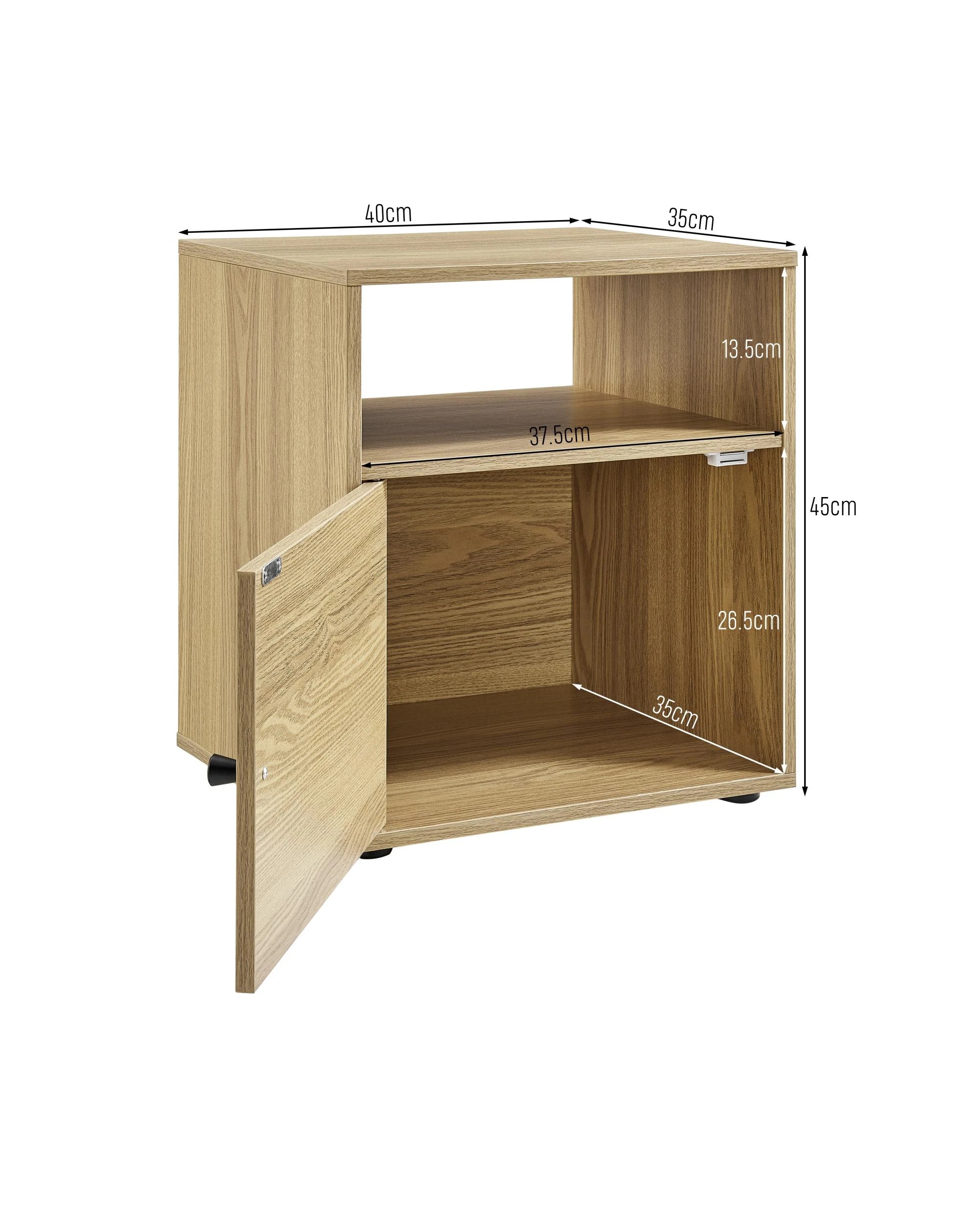 6 Kodu Bedside Unit Side Table 1 Door - Natural, 6 of 6