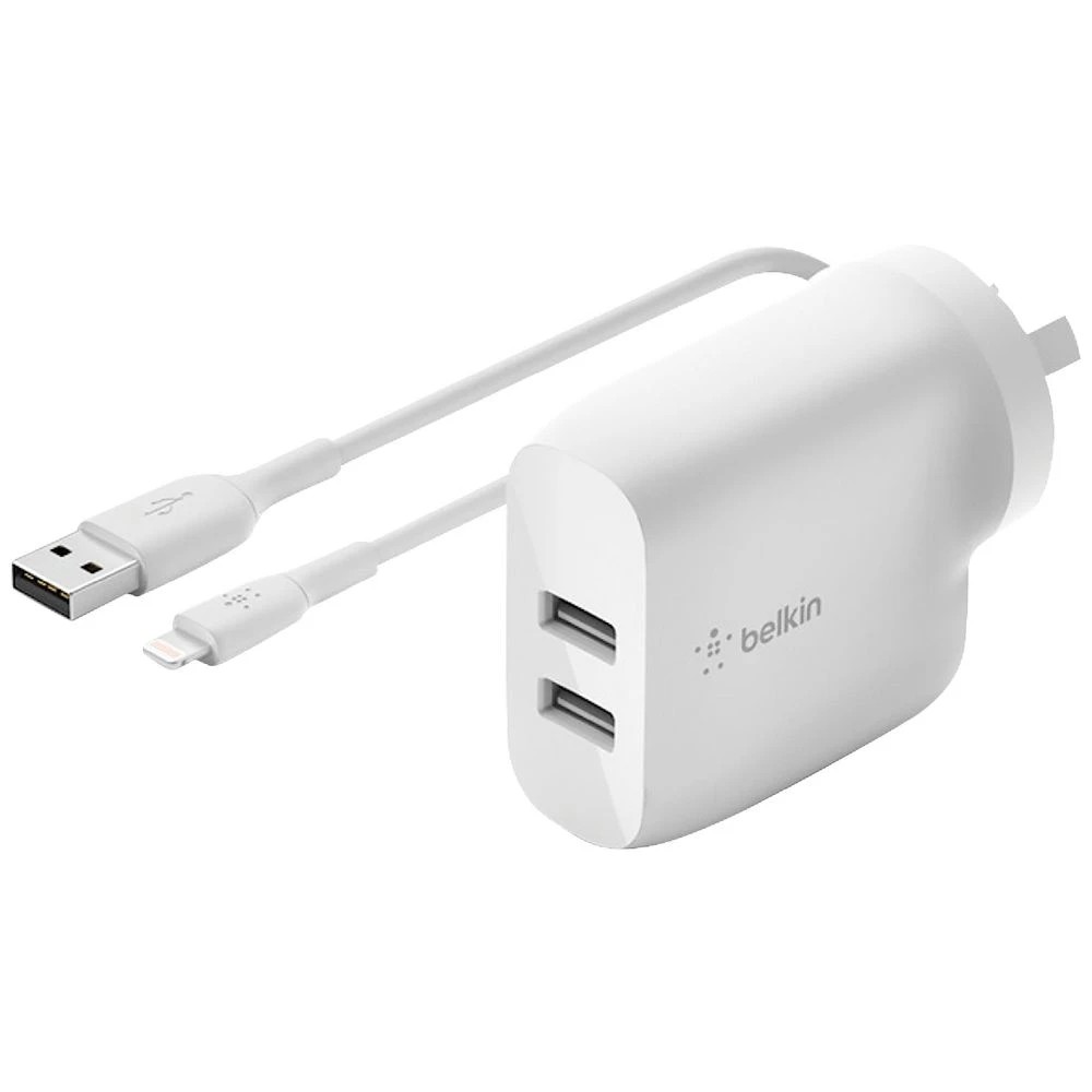 1 Belkin BOOSTCHARGE 24W Dual USB-A to Lightning Charger Kit, 1 of 1