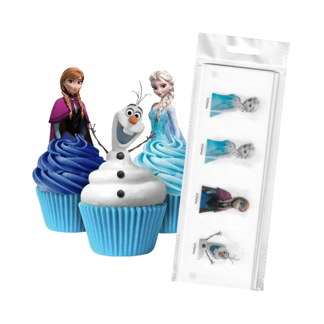 1 Decopac Frozen Edible Wafer Cupcake Toppers Pack of 16, 1 of 2