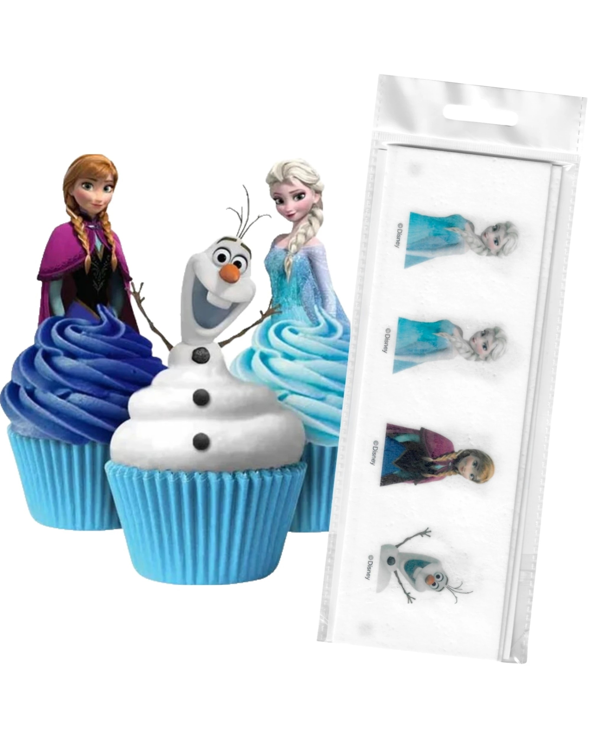 1 Disney Frozen Edible Wafer Cupcake Toppers Pack of 16, 1 of 2