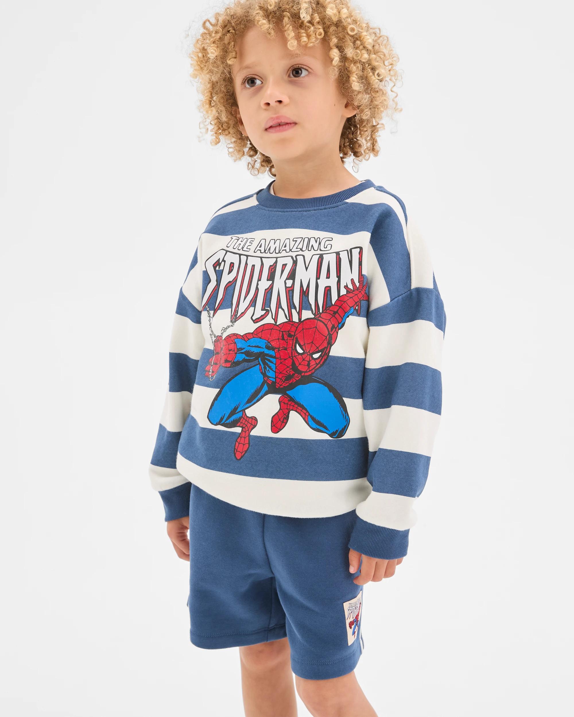 1 Disney Marvel Spider-Man Australian Cotton Blend Jumper and Shorts Set SPIDER-MAN, 1 of 6
