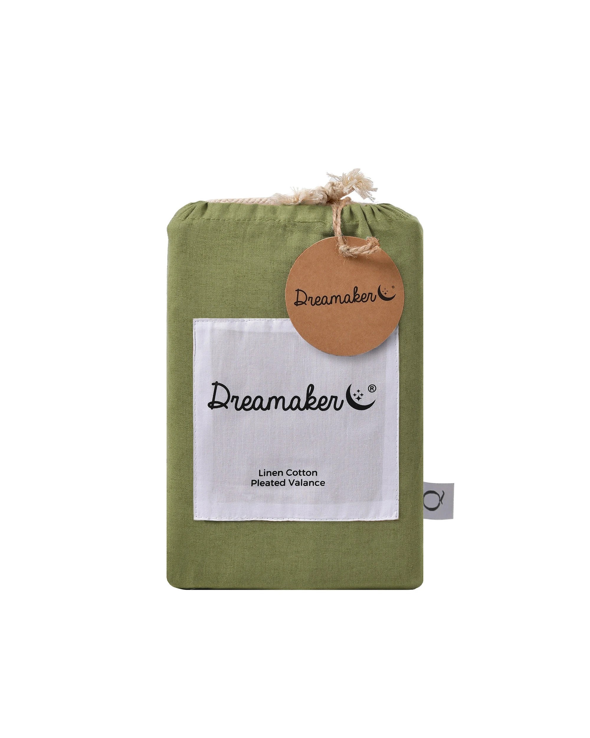 7 Dreamaker Linen Cotton Valance - Queen Bed - Olive, 7 of 7