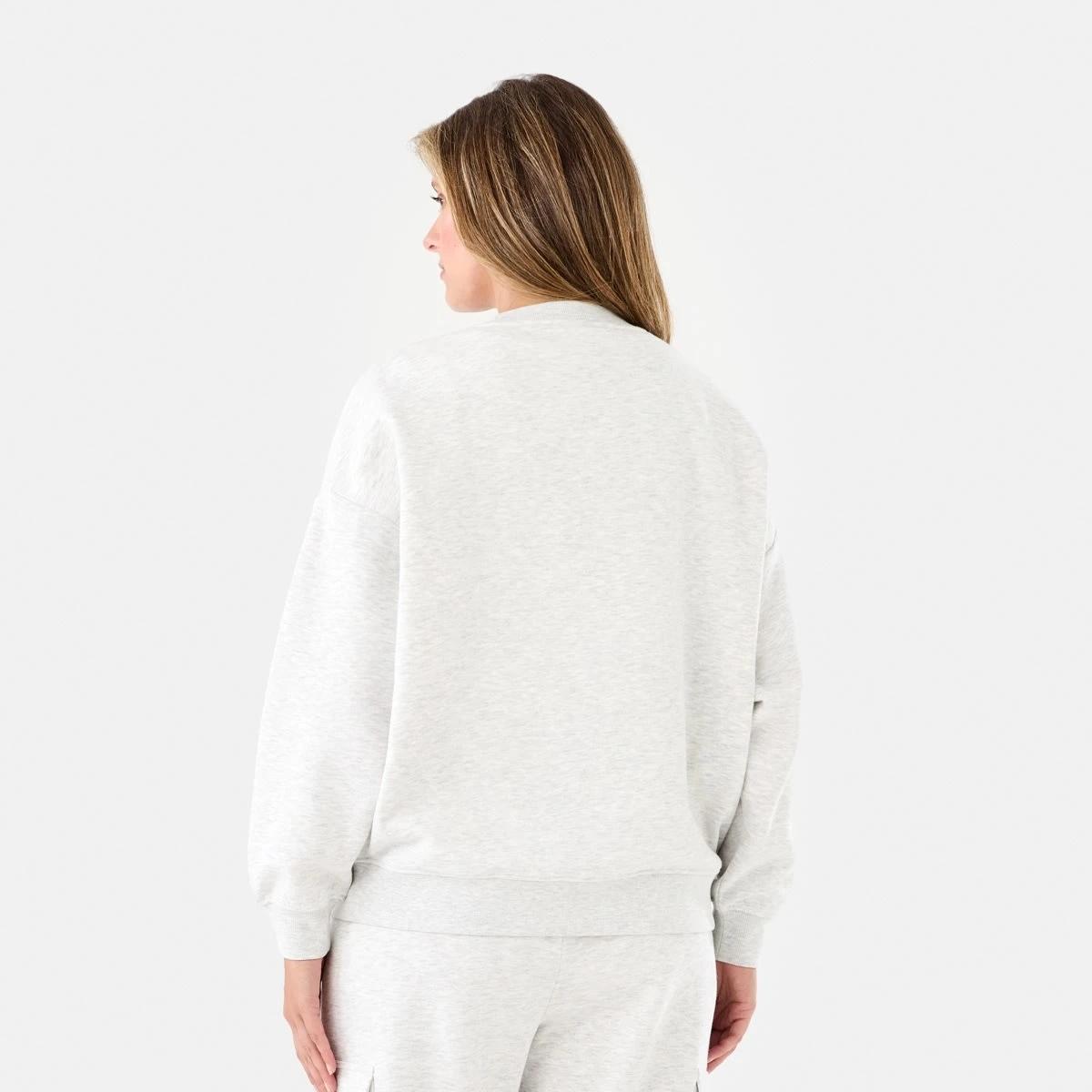 3 Oversized Crew Neck Sweatshirt Wht Marle, 3 of 6