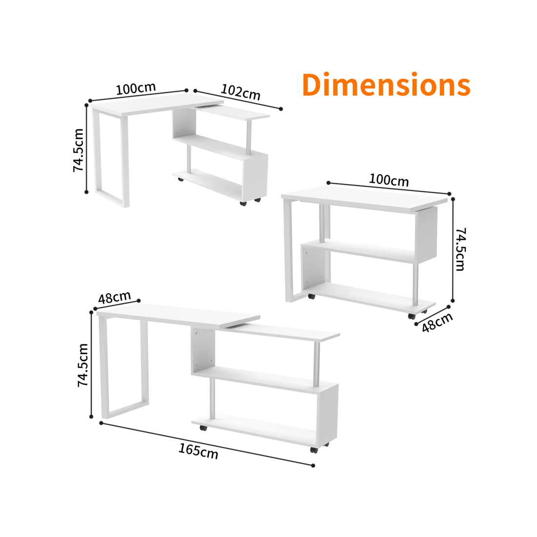 2 Advwin 360° Rotating L-shaped Computer Office Desk, 2 of 8