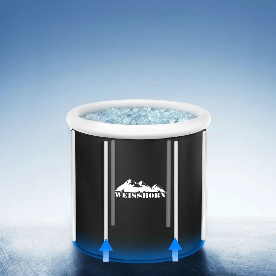 4 Weisshorn Portable Ice Bath Tub 75X75CM Inflatable Folding Bathtub Spa Massage - Black, 4 of 5