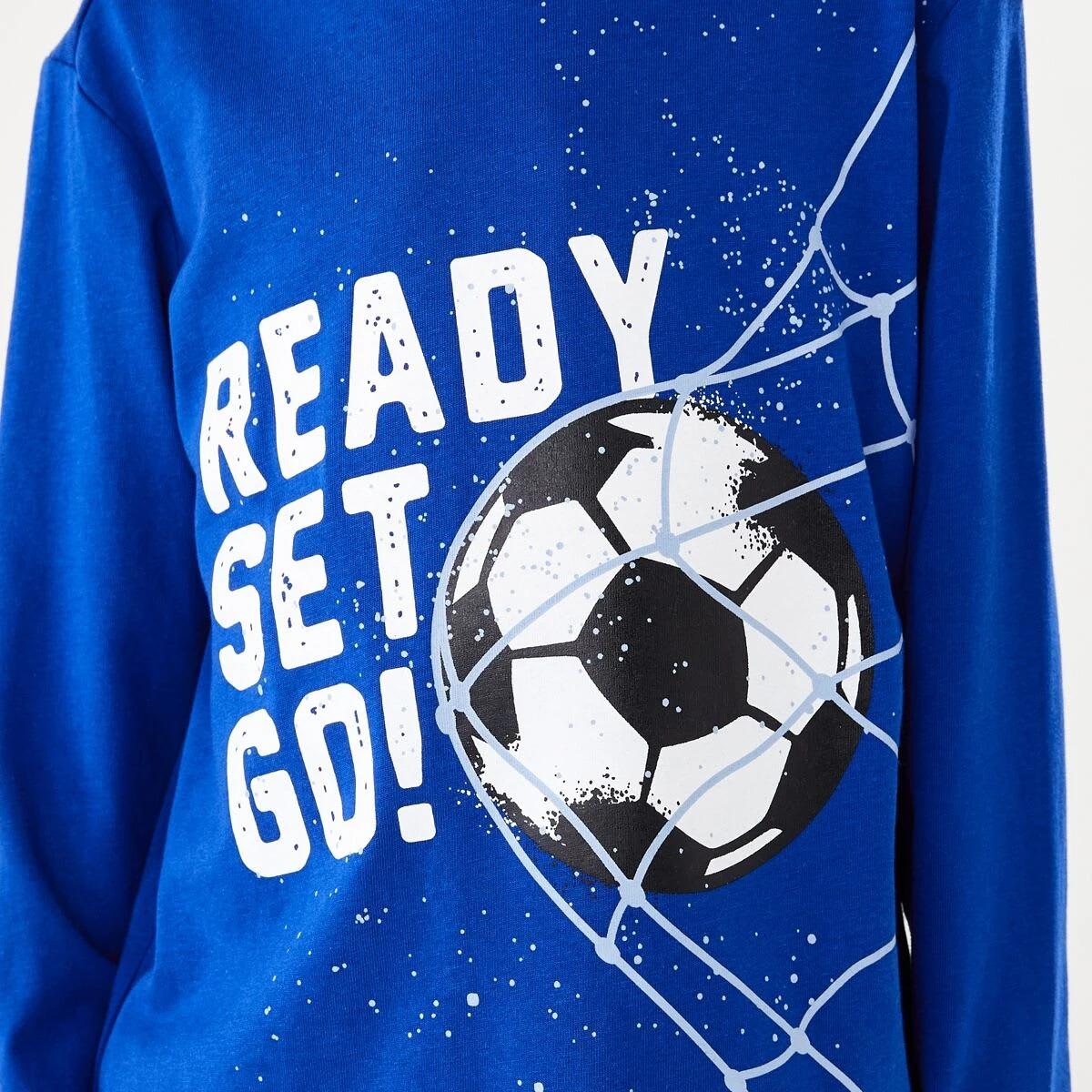 3 Long Sleeve Print T-shirt Blu Soccer, 3 of 7