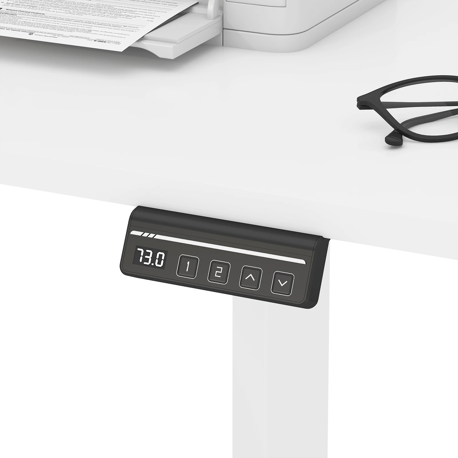 4 Advwin Electric Standing Desk L Shaped Corner Height Adjustable - White, 4 of 5