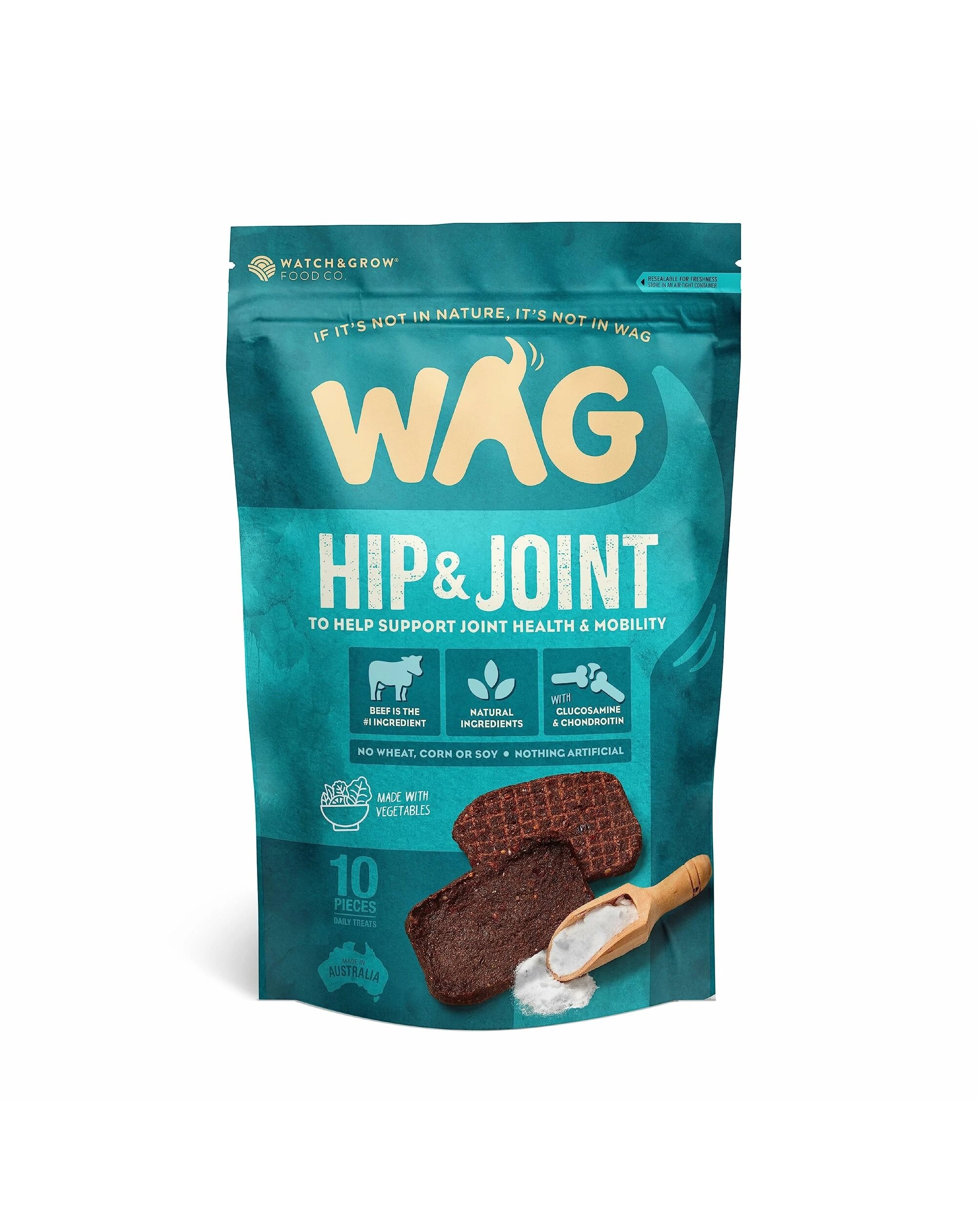 1 Wag Beef Jerky Hip & Joint 10pc, 1 of 2