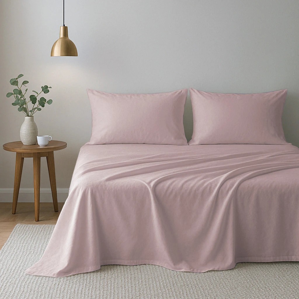 3 Royal Comfort Opulence Washed Microfibre Sheet Set - King Bed - Pink, 3 of 5