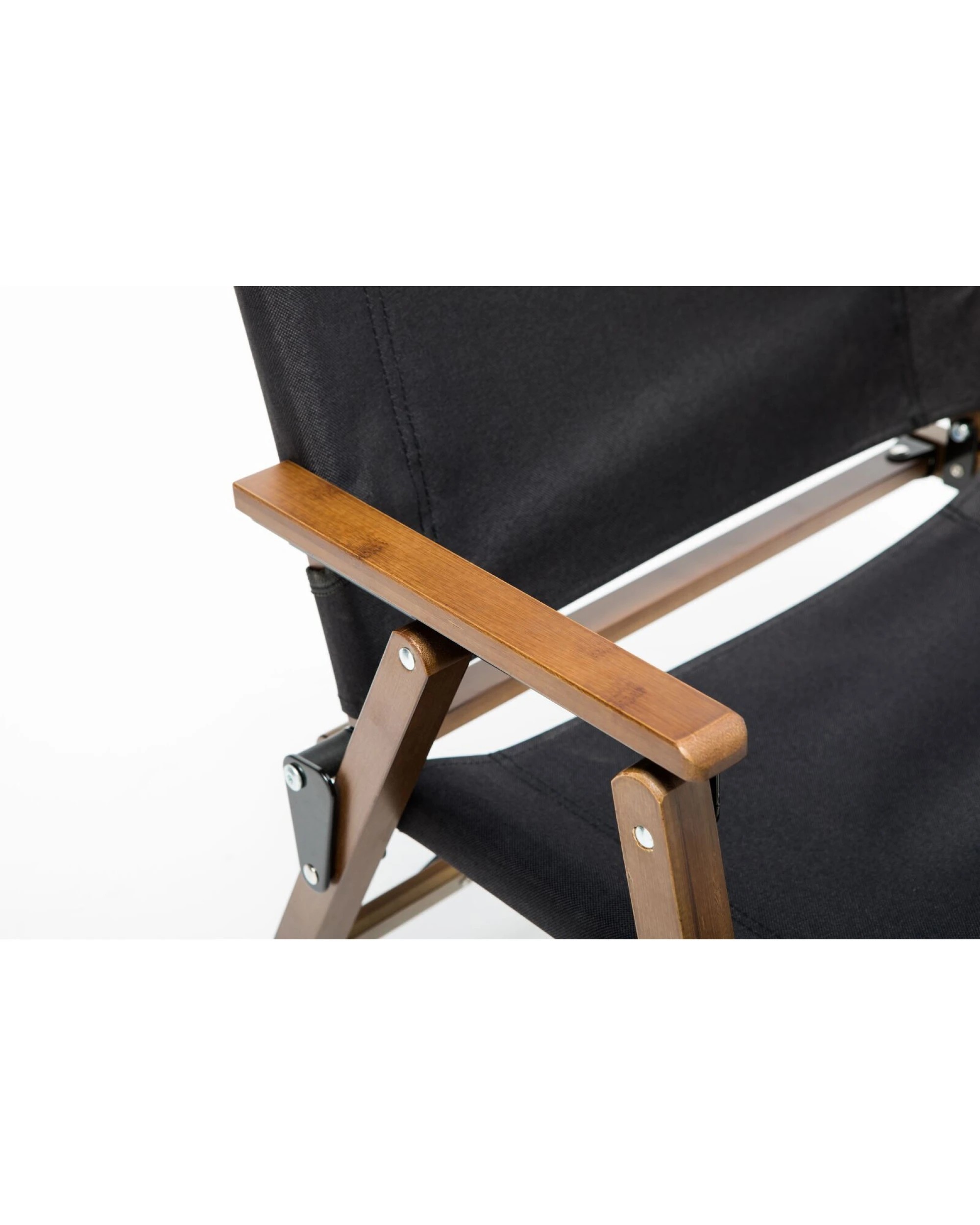 2 BR Home 2x Bamboo Canvas Foldable Outdoor Camping Chair Wooden Travel Picnic - Black, 2 of 3