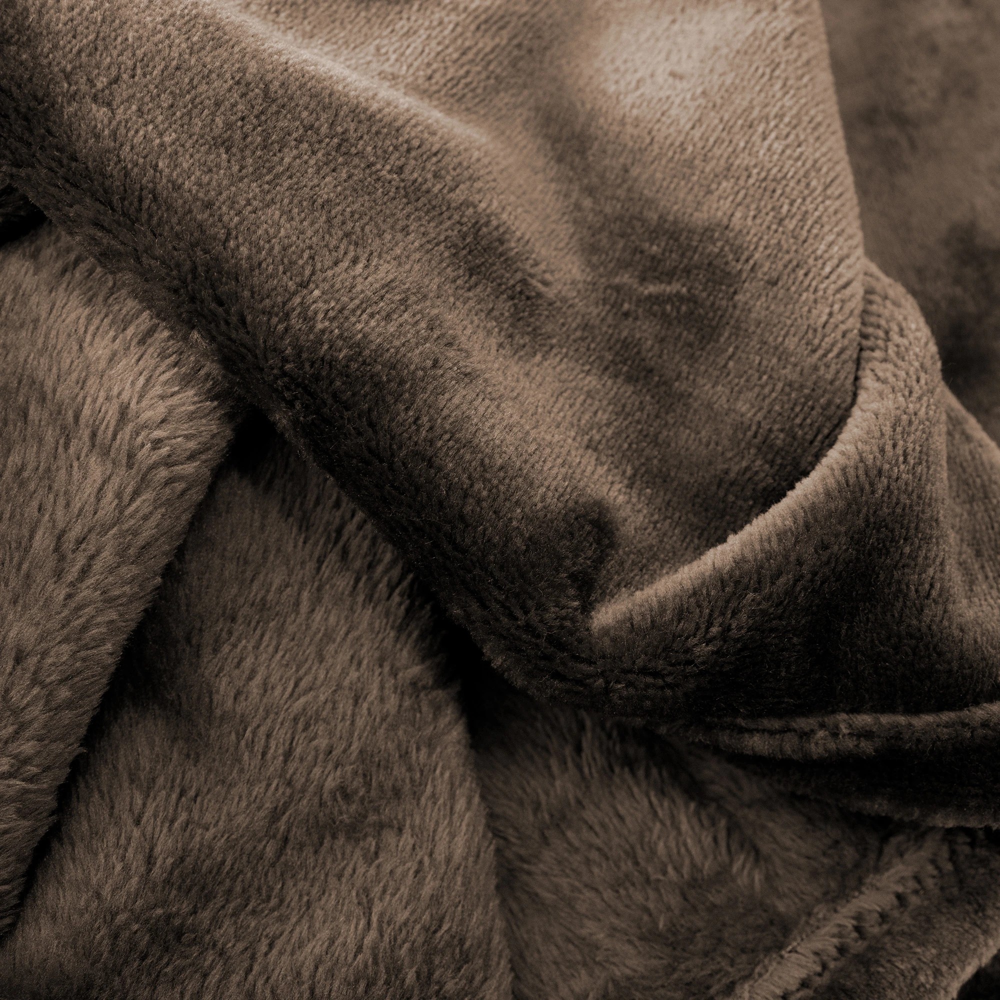 2 Bambury Solid Ultraplush Polyester Cosy Blanket Chocolate - Super King Bed - Brown, 2 of 2