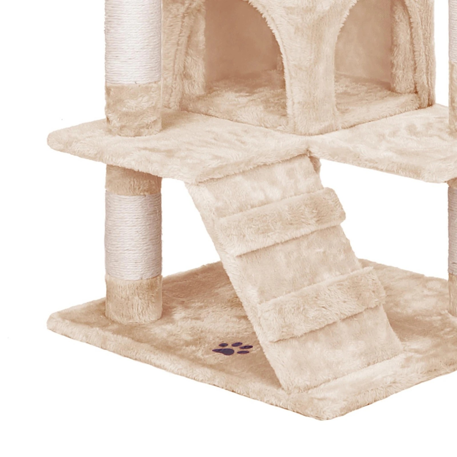 6 Beastie Cat Tree Scratching Post Scratcher Tower Condo House Furniture Wood 134CM - Beige, 6 of 6