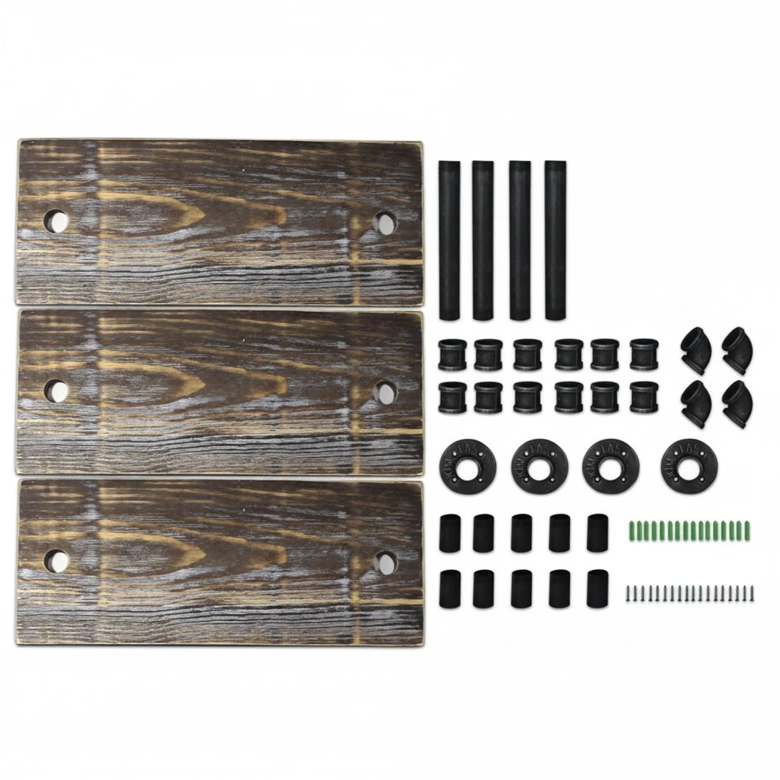 5 Artiss Floating DIY Pipe Shelf 3 Tiers - IRMA - Natural, 5 of 7