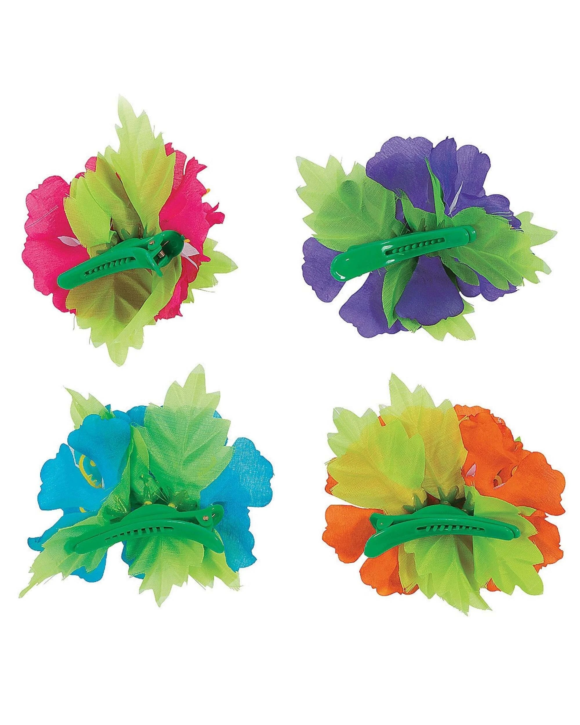 2 Fun Express Hibiscus Tropical Hair Clips Pack of 12 - Assorted, 2 of 3