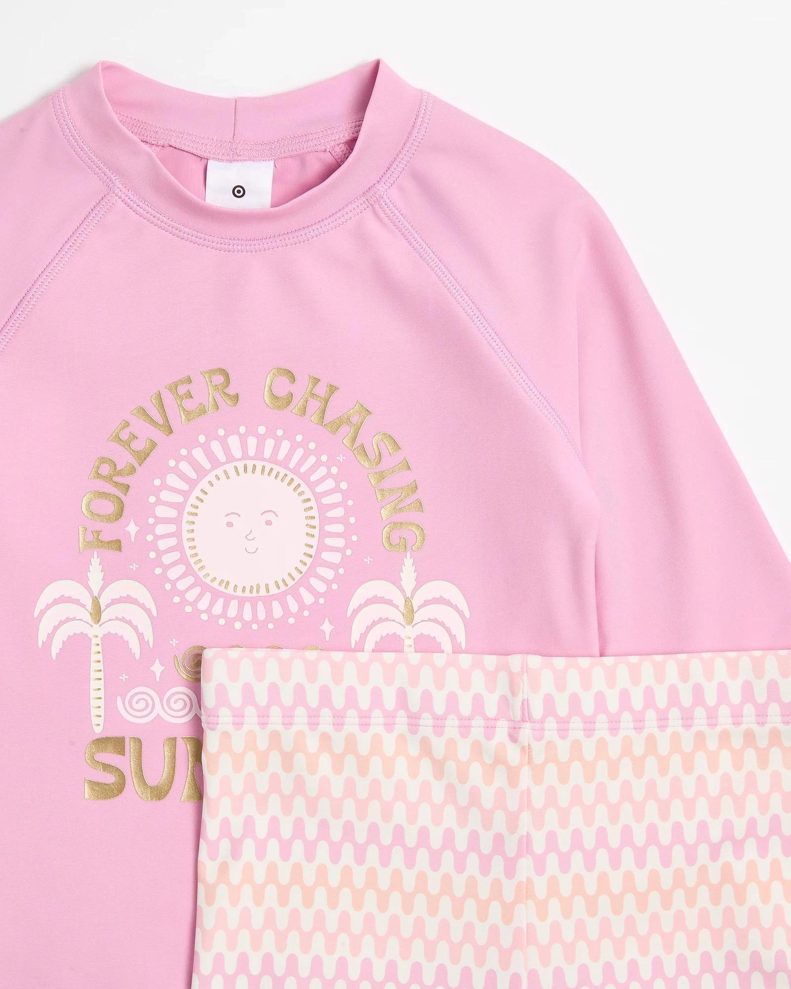 2 Target Swim Rashie and Short 2 Piece Set PINK, 2 of 3