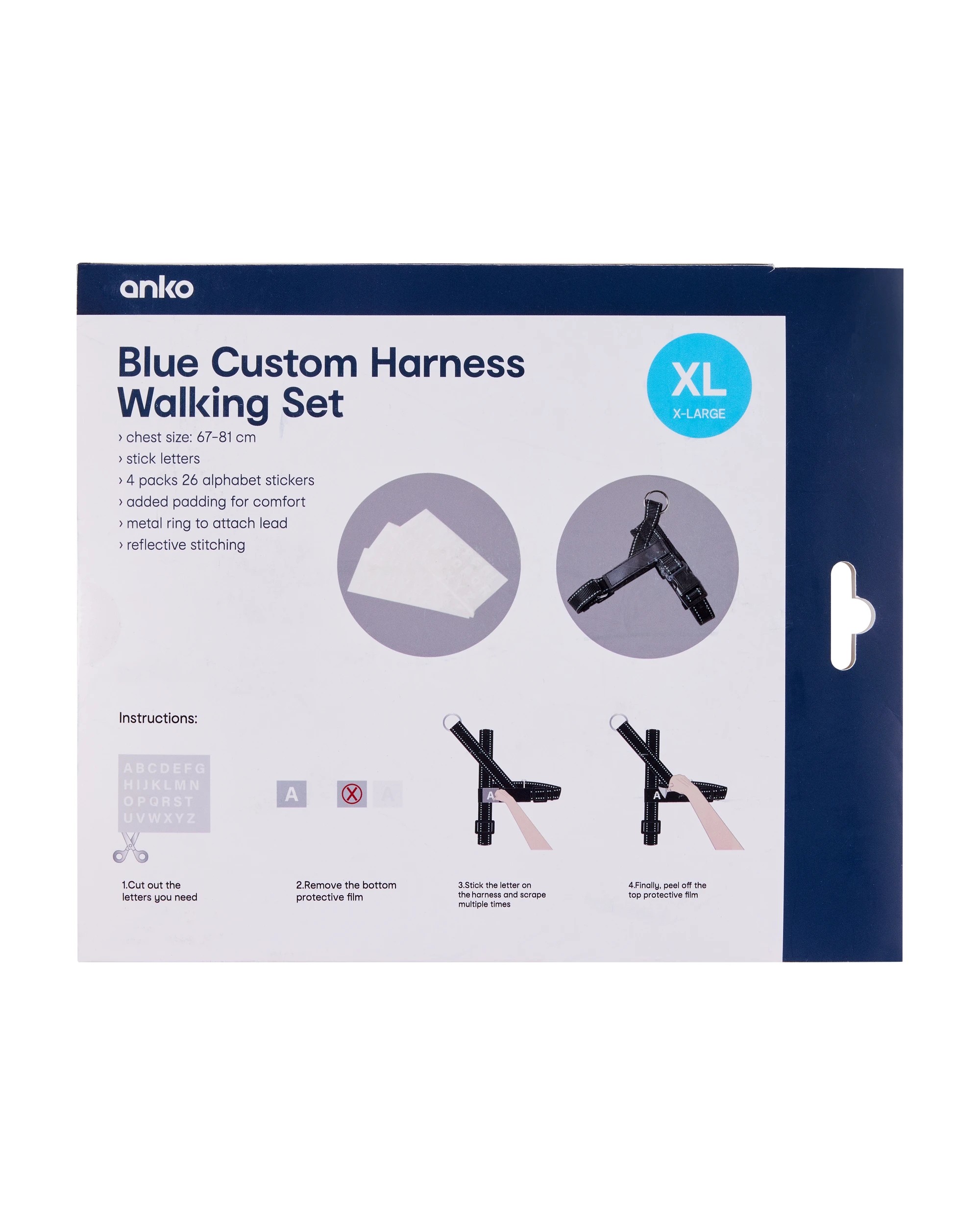 10 Blue Custom Harness Walking Set - Extra Large, 10 of 10