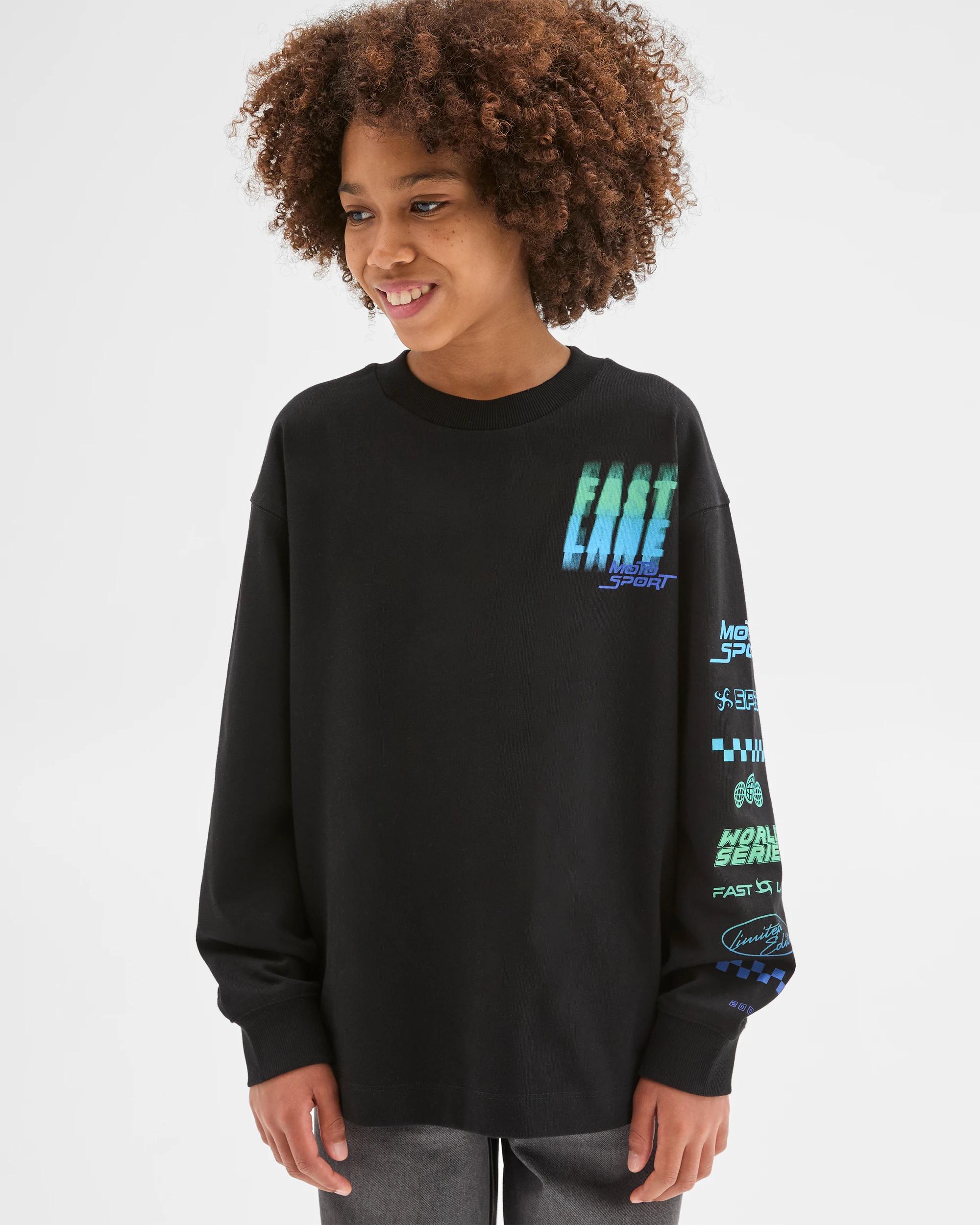2 Target Kids Australian Cotton Long Sleeve Heavyweight T-Shirt BLACK, 2 of 7