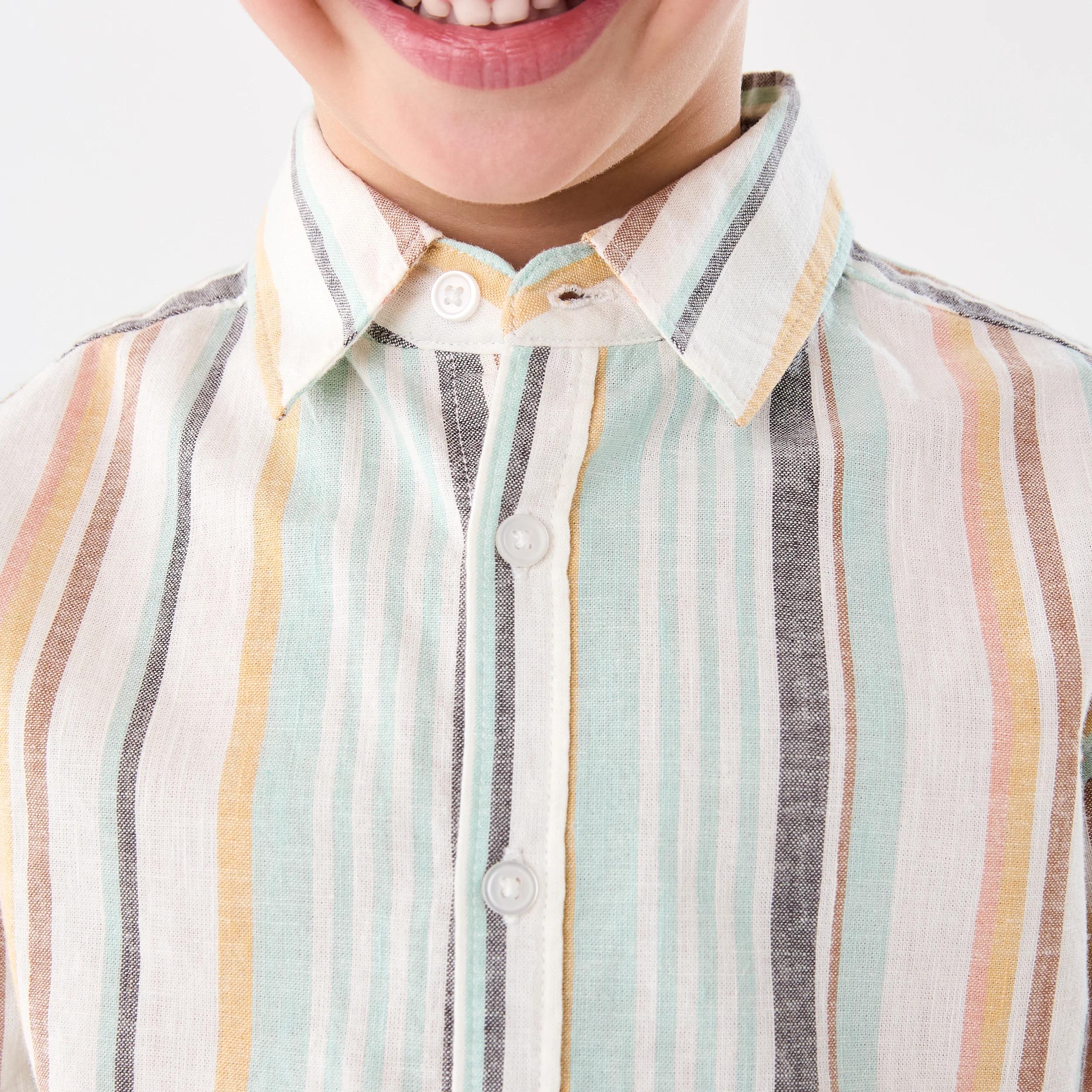 4 Linen Blend Shirt MULTI STRIPE, 4 of 7