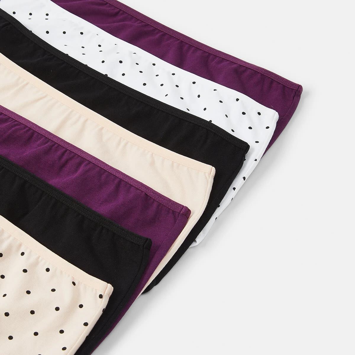 2 7 Pack Cotton Stretch Full Briefs BLACK DOT MULTI, 2 of 10